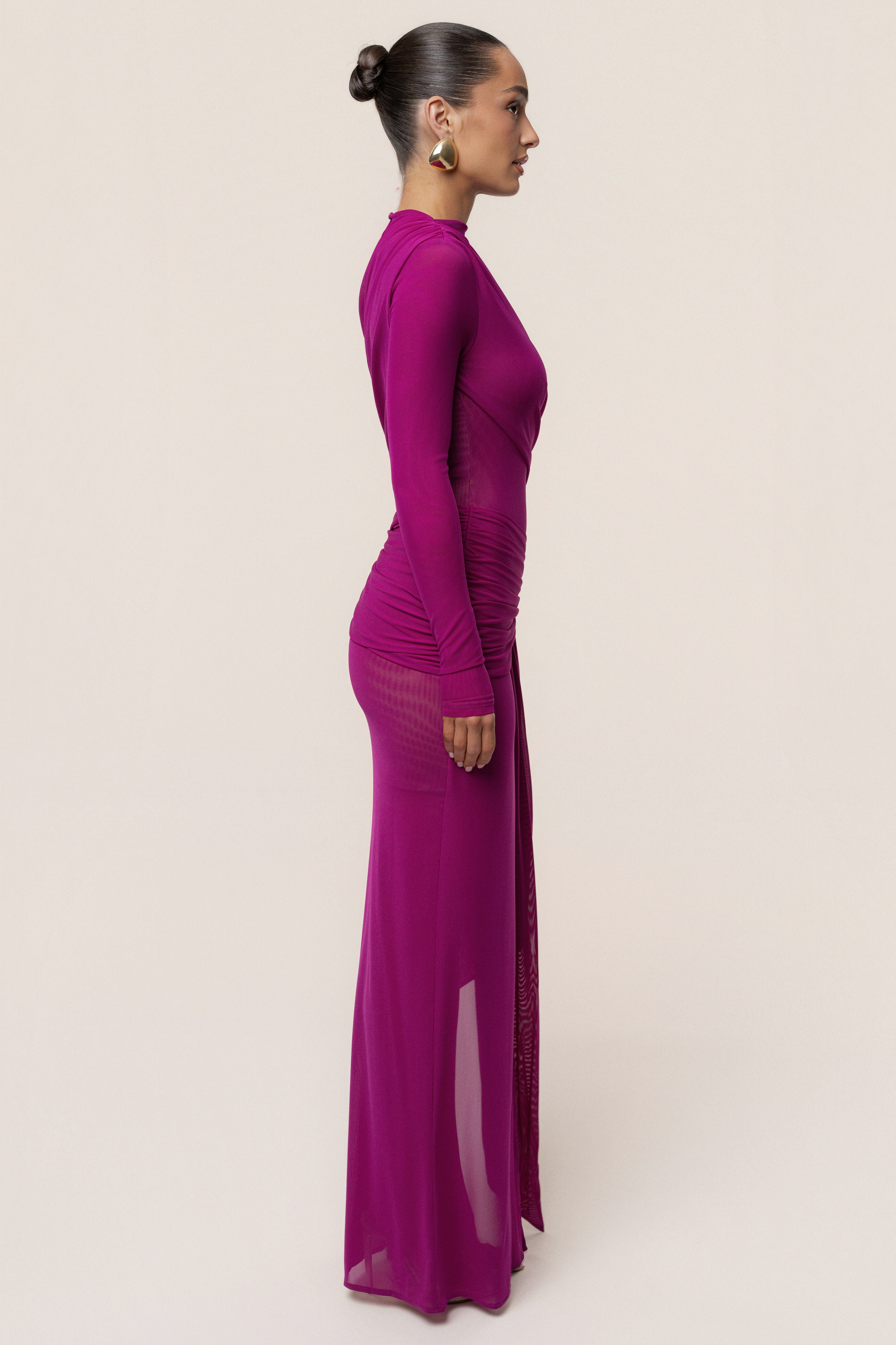Purple Heatwave Mesh Maxi Dress - JLUXLABEL