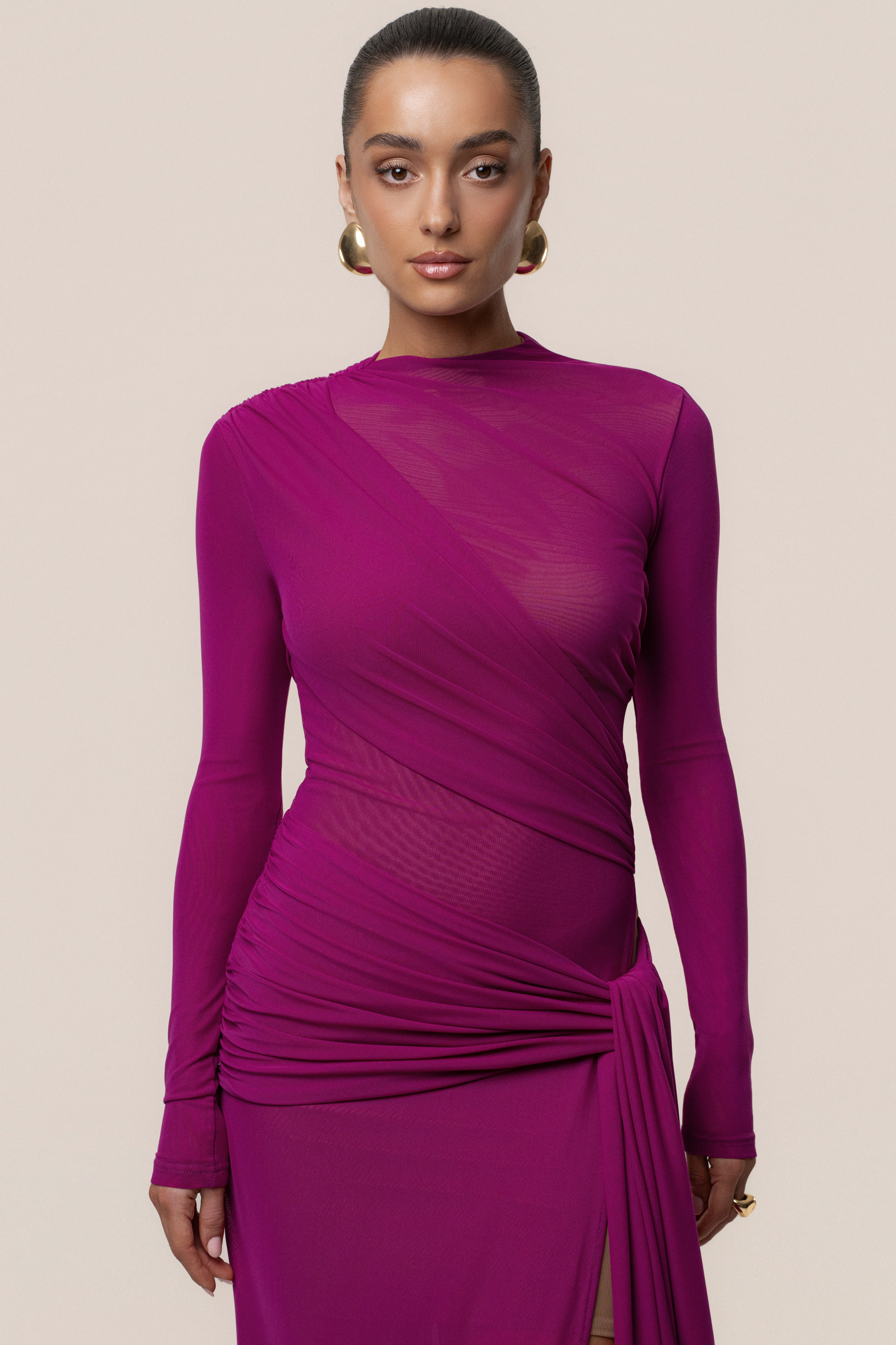 Purple Heatwave Mesh Maxi Dress - JLUXLABEL