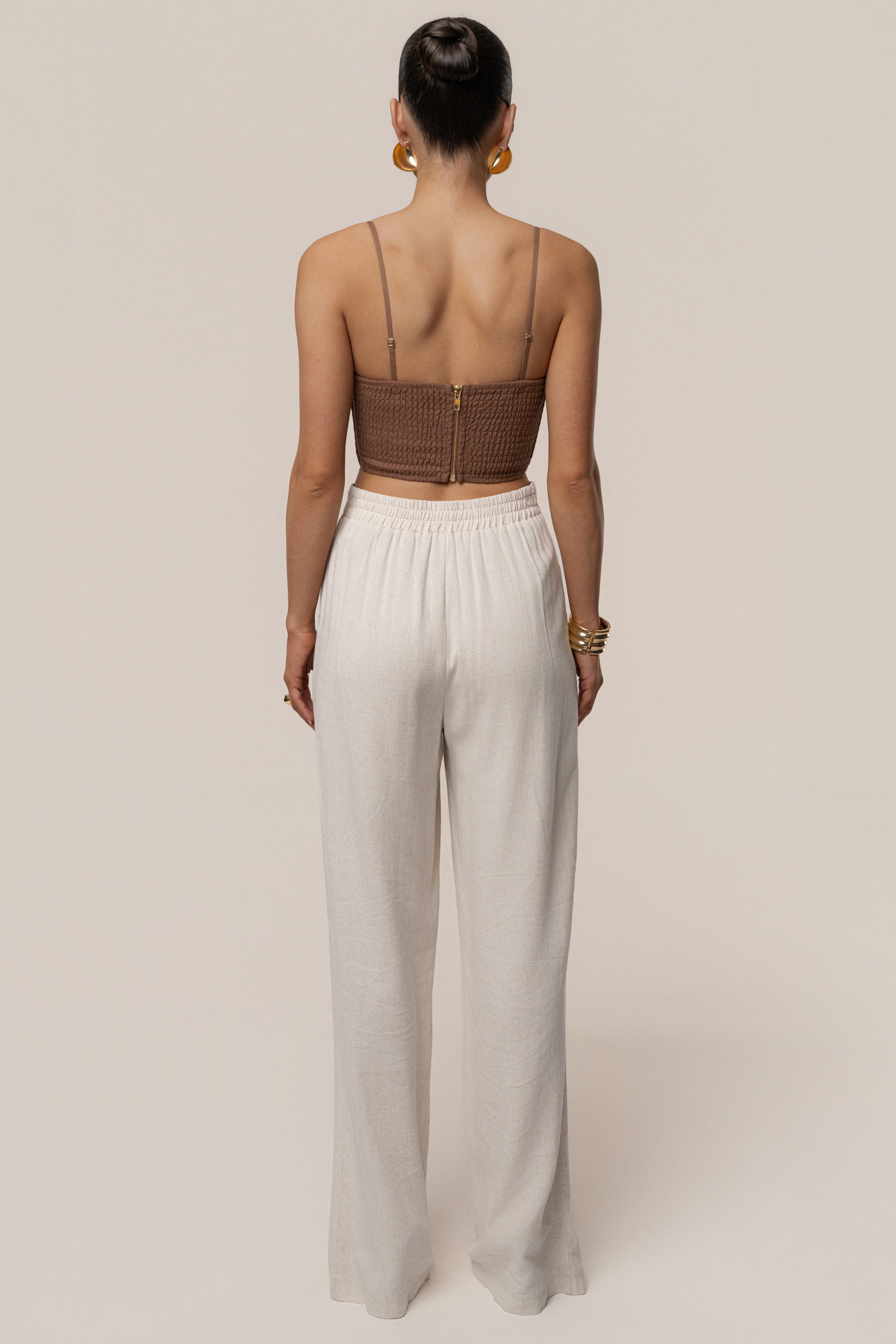 Brown Sail Away Texture Bustier - JLUXLABEL