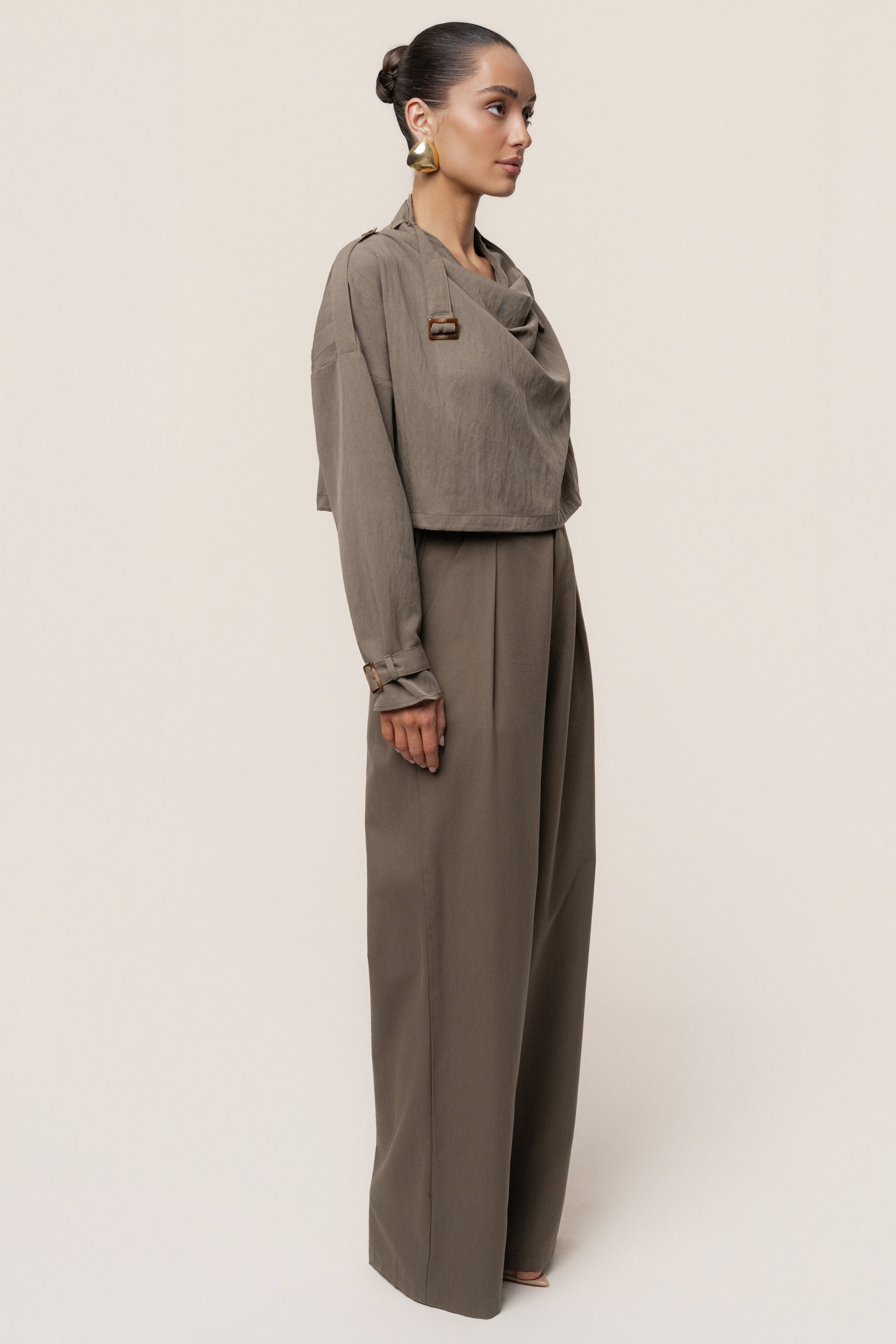 Dark Taupe Wanderlust Crop Top - JLUXLABEL