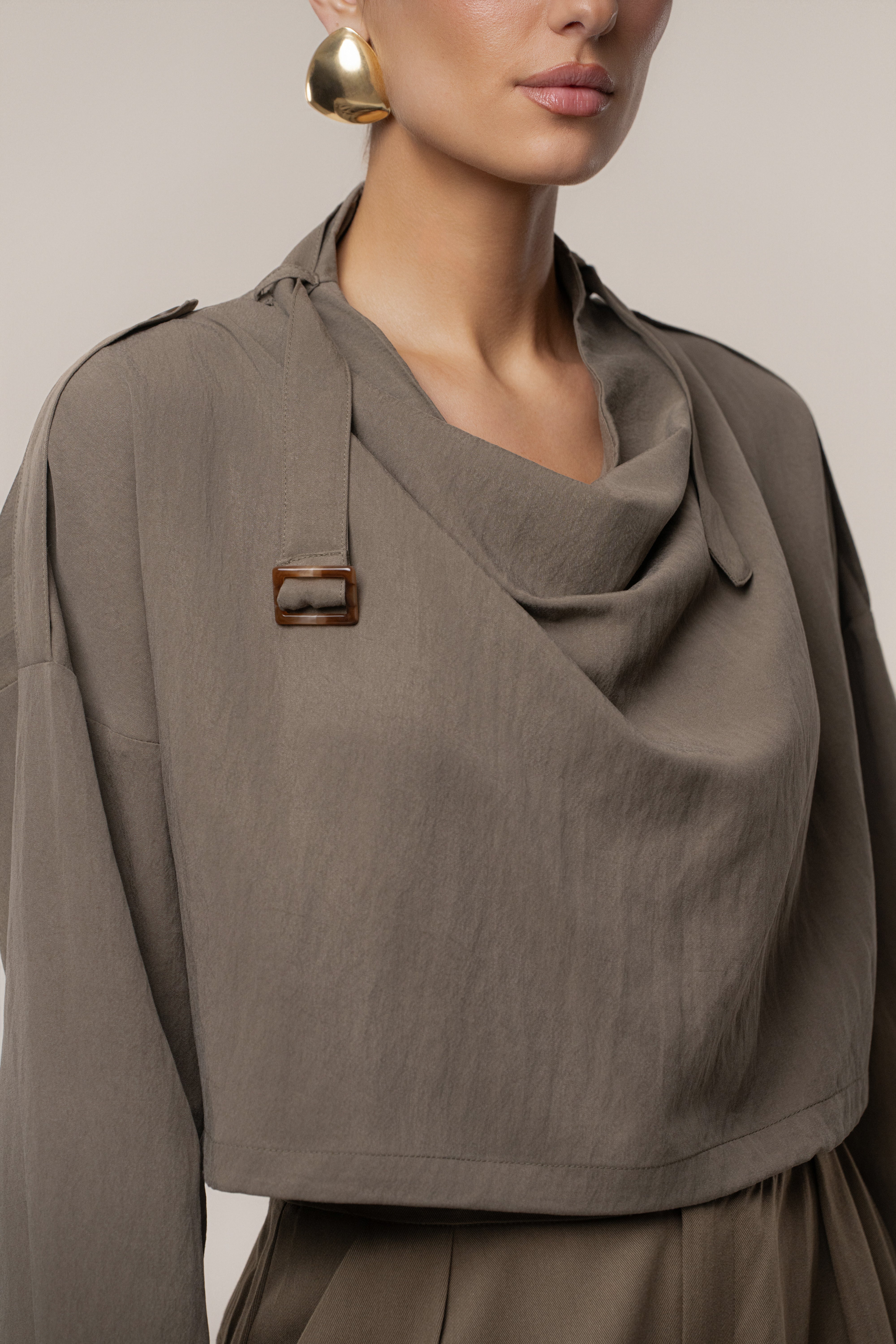 Dark Taupe Wanderlust Crop Top - JLUXLABEL