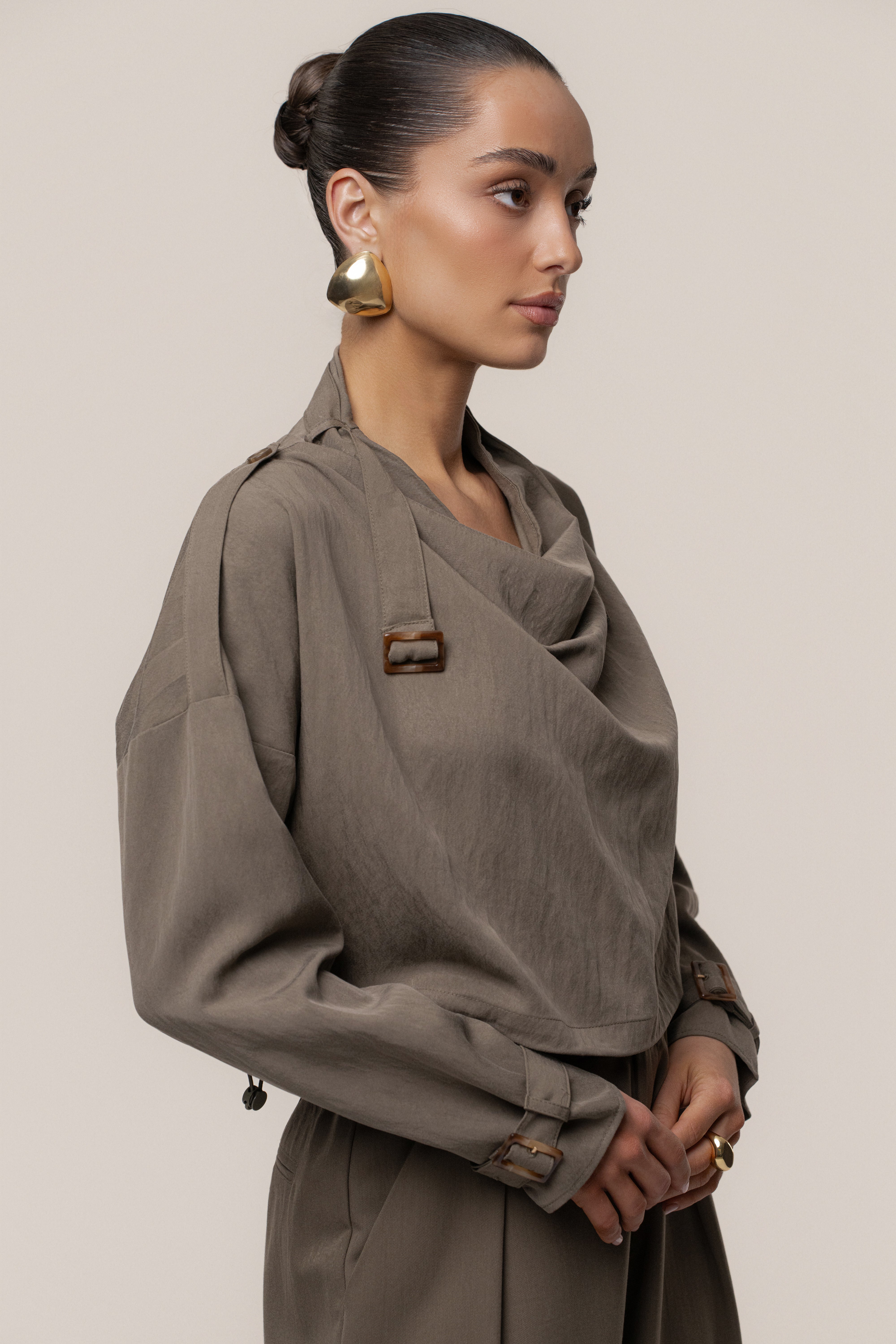 Dark Taupe Wanderlust Crop Top - JLUXLABEL