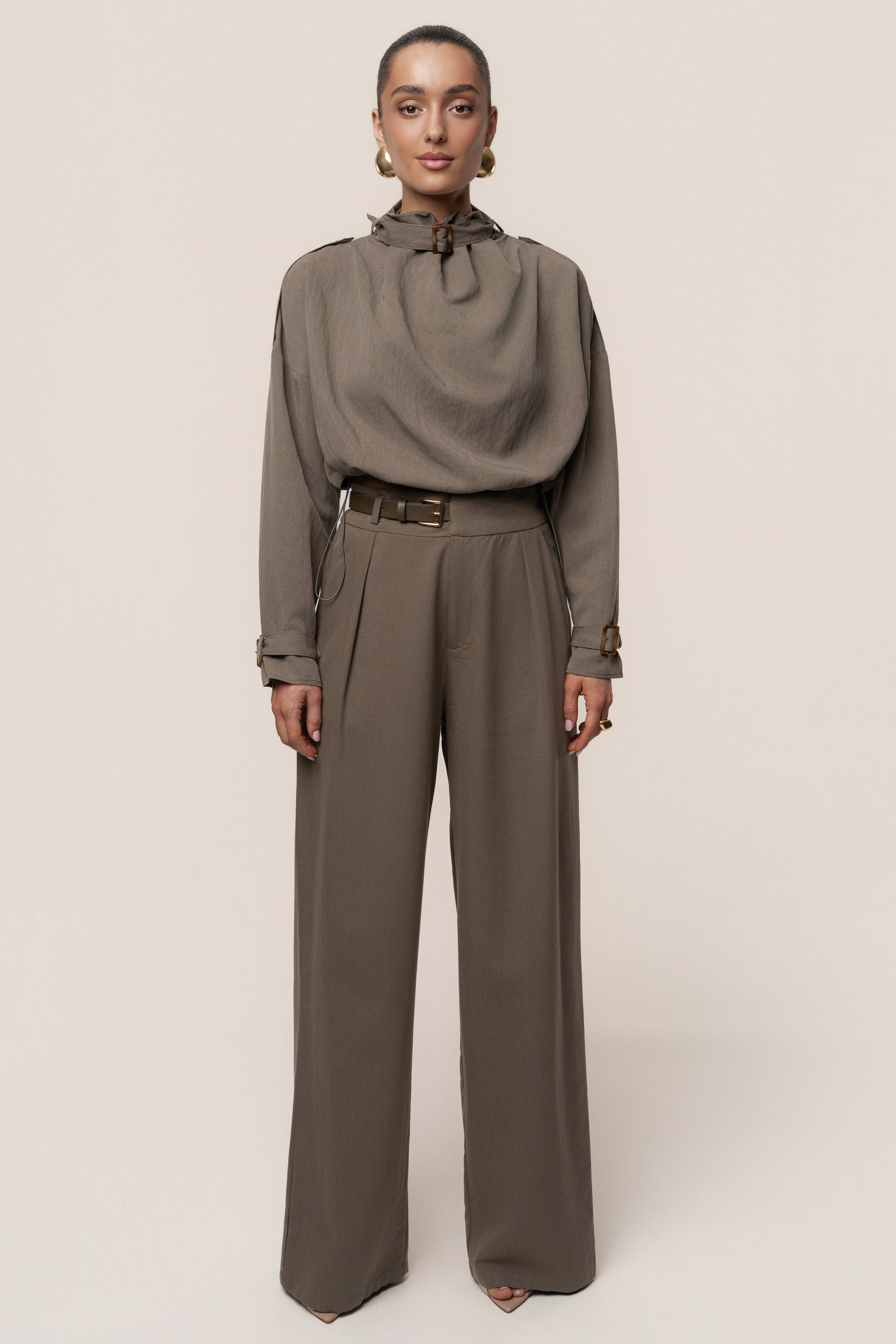 Dark Taupe Wanderlust Crop Top - JLUXLABEL