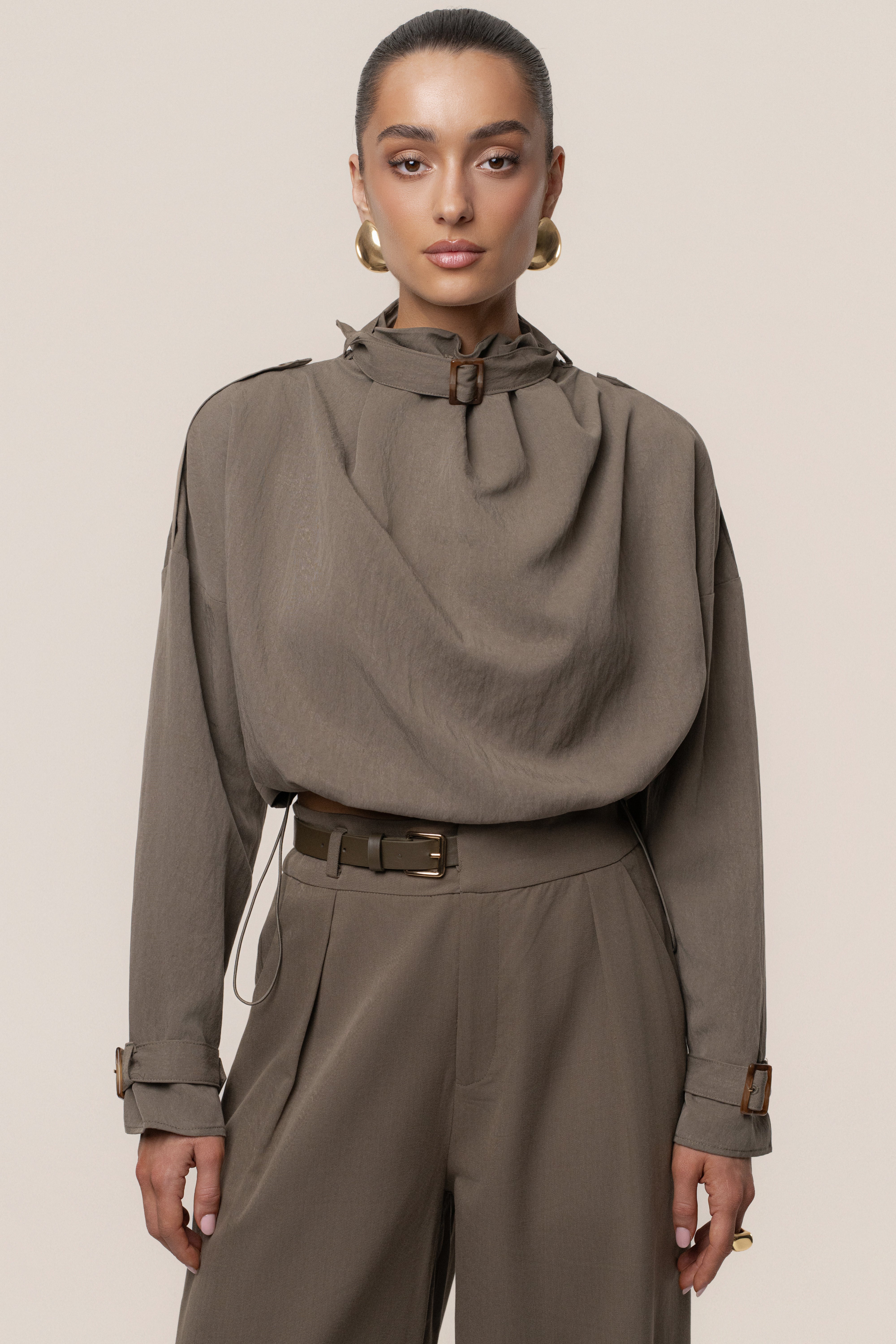 Dark Taupe Wanderlust Crop Top - JLUXLABEL