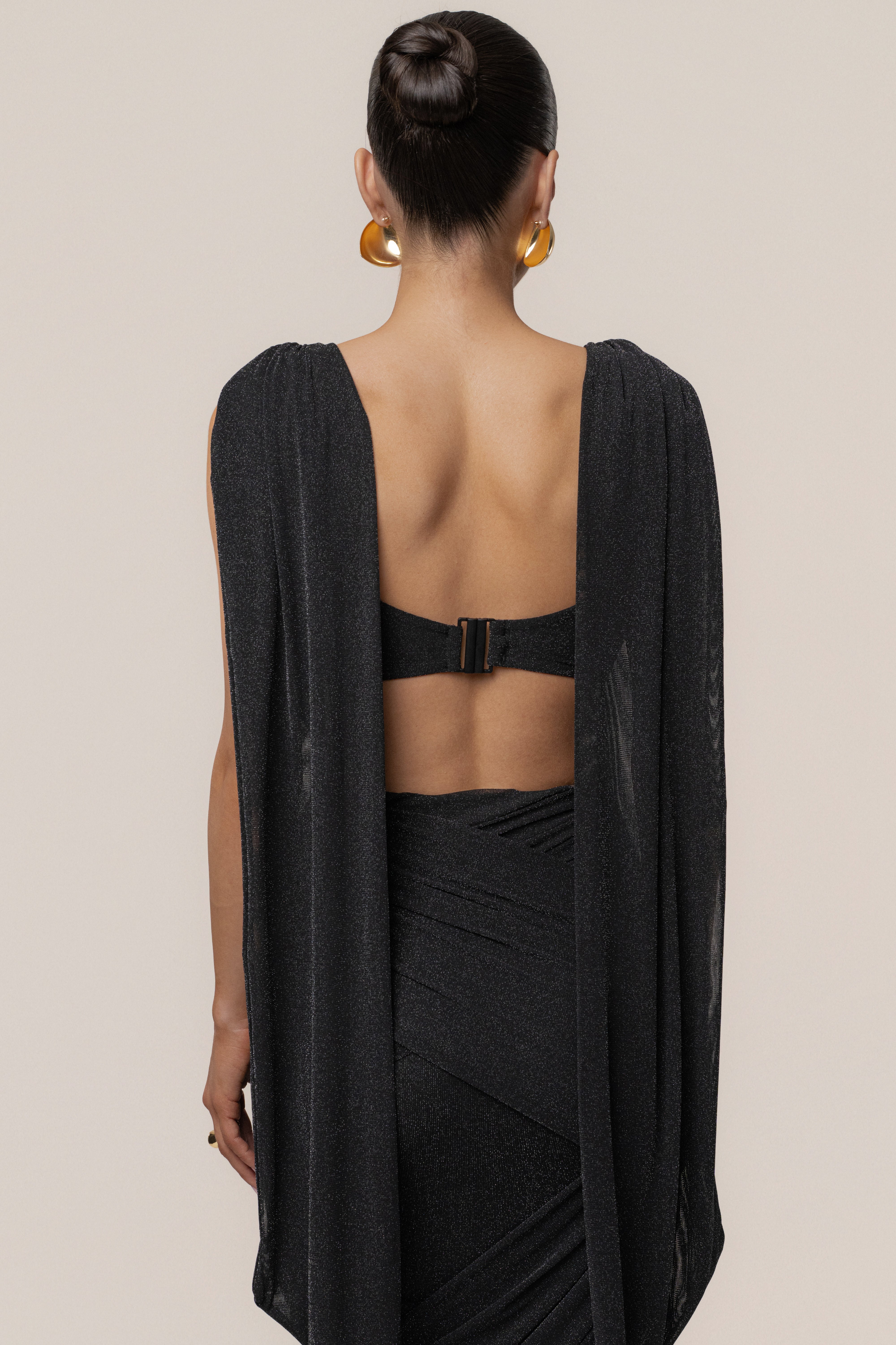 Black Divine Drape Skirt Set - JLUXLABEL