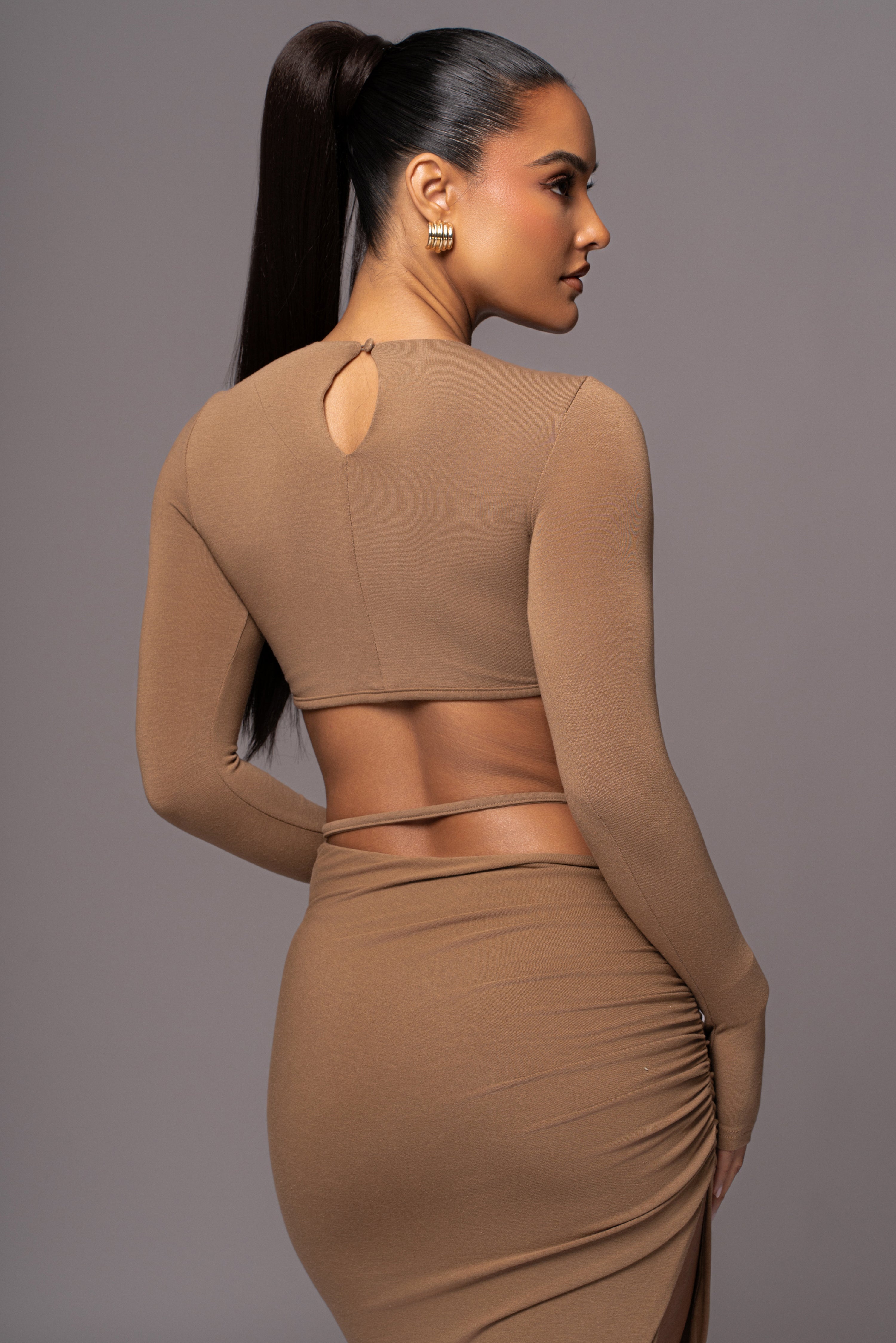 Tan Verina Two Piece Skirt Set - JLUXLABEL