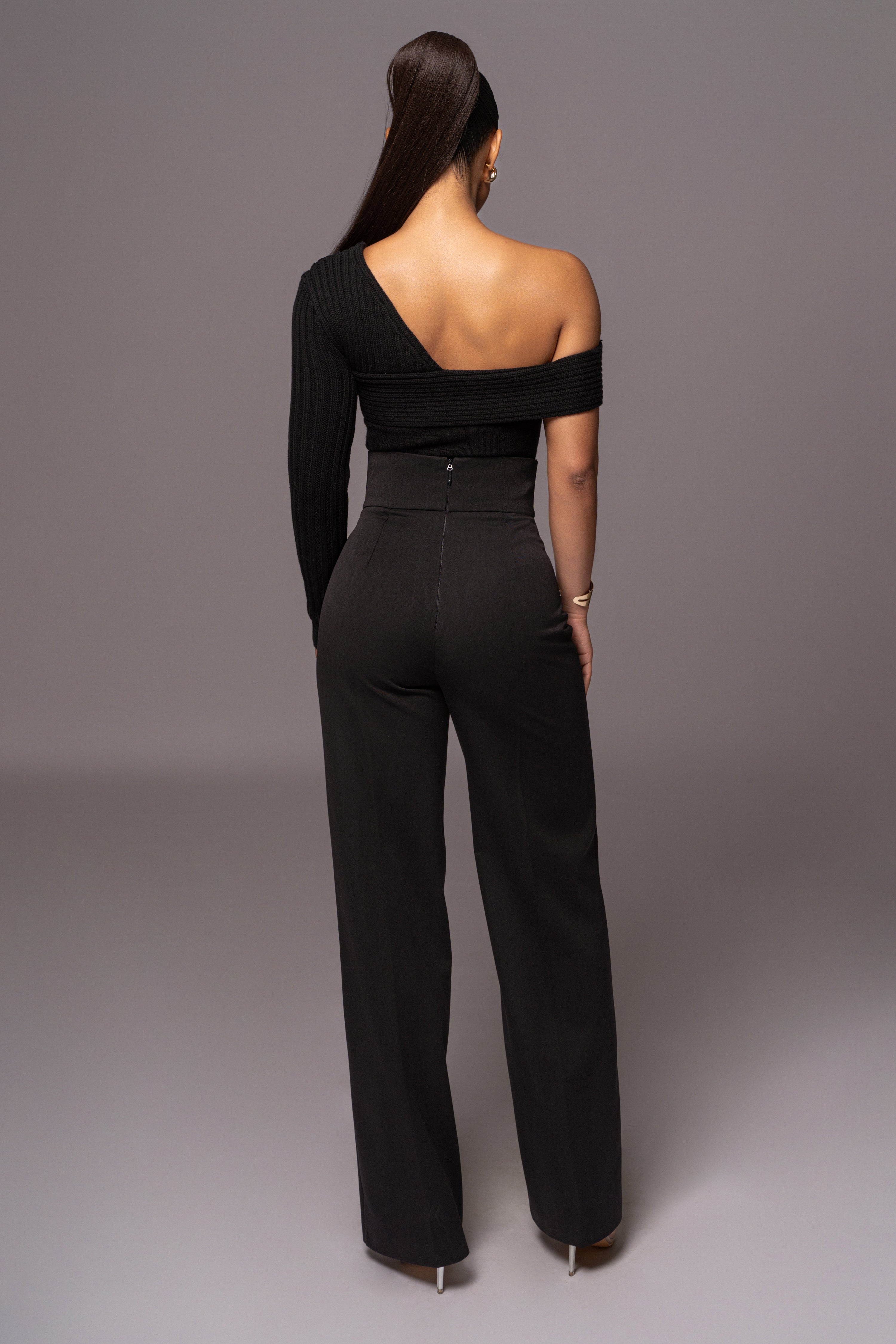 Black Hadi Sweater Knit Top - JLUXLABEL