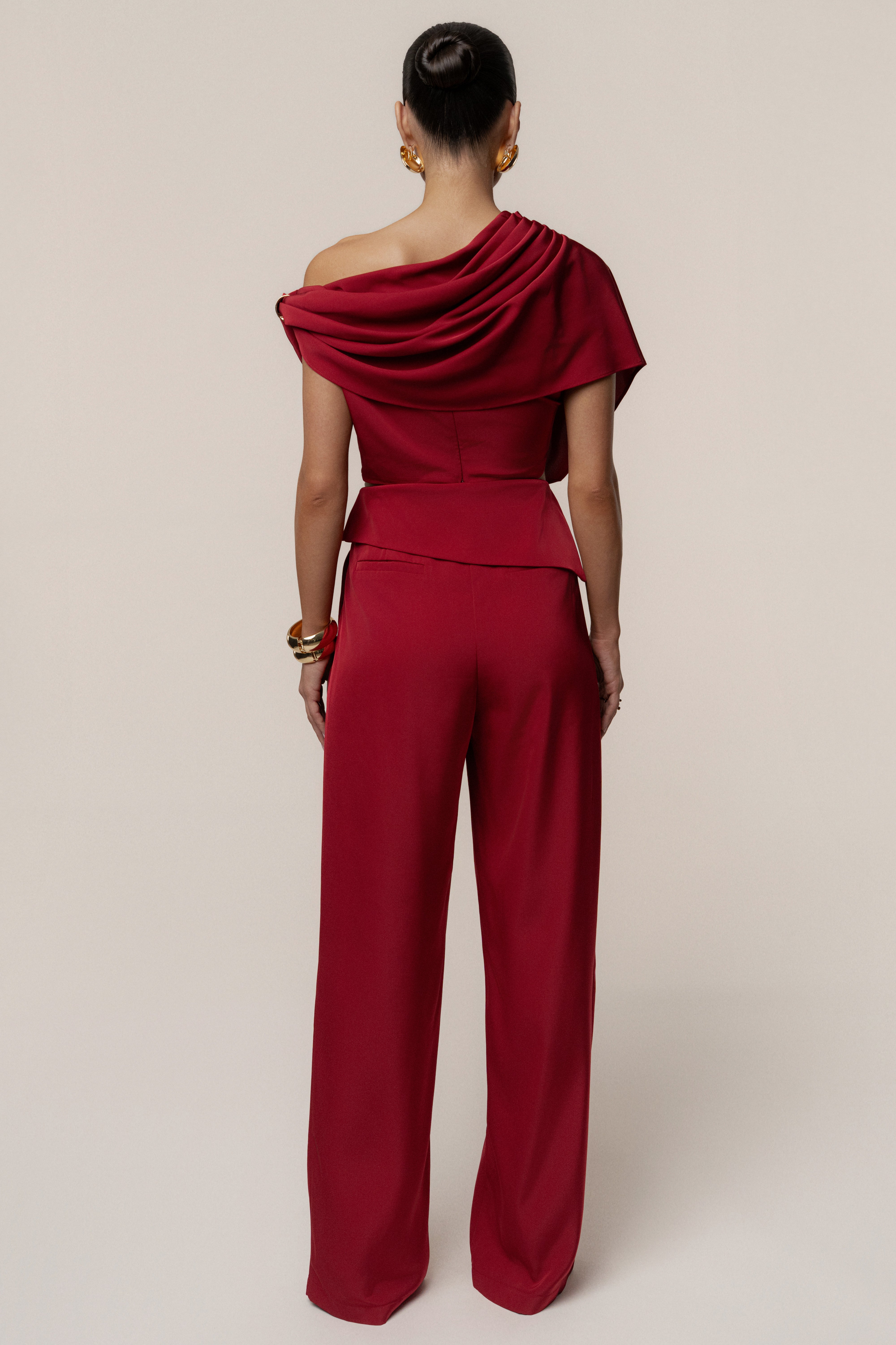 PRE-ORDER Red Gleam and Glow Satin Top