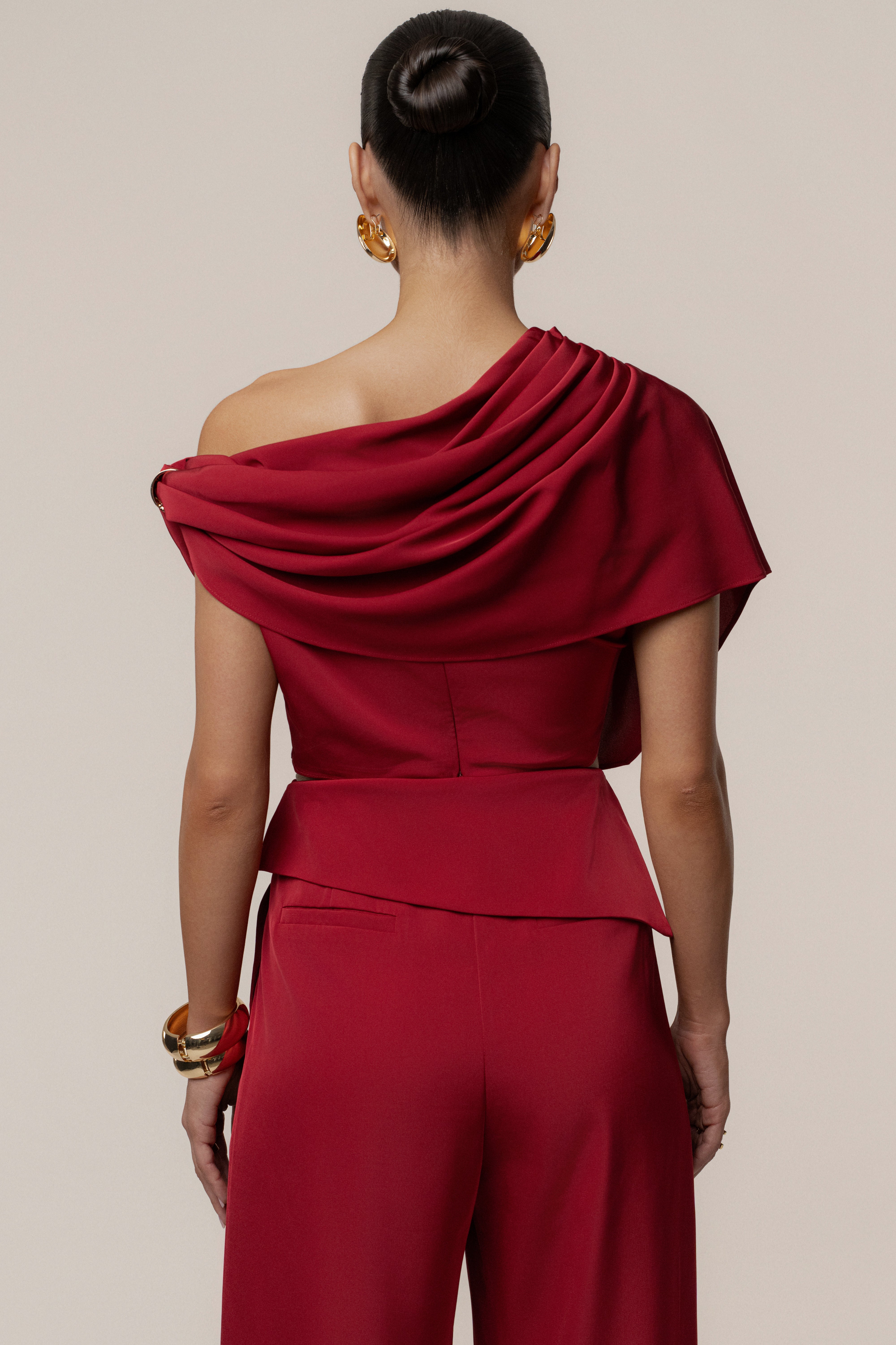 PRE-ORDER Red Gleam and Glow Satin Top