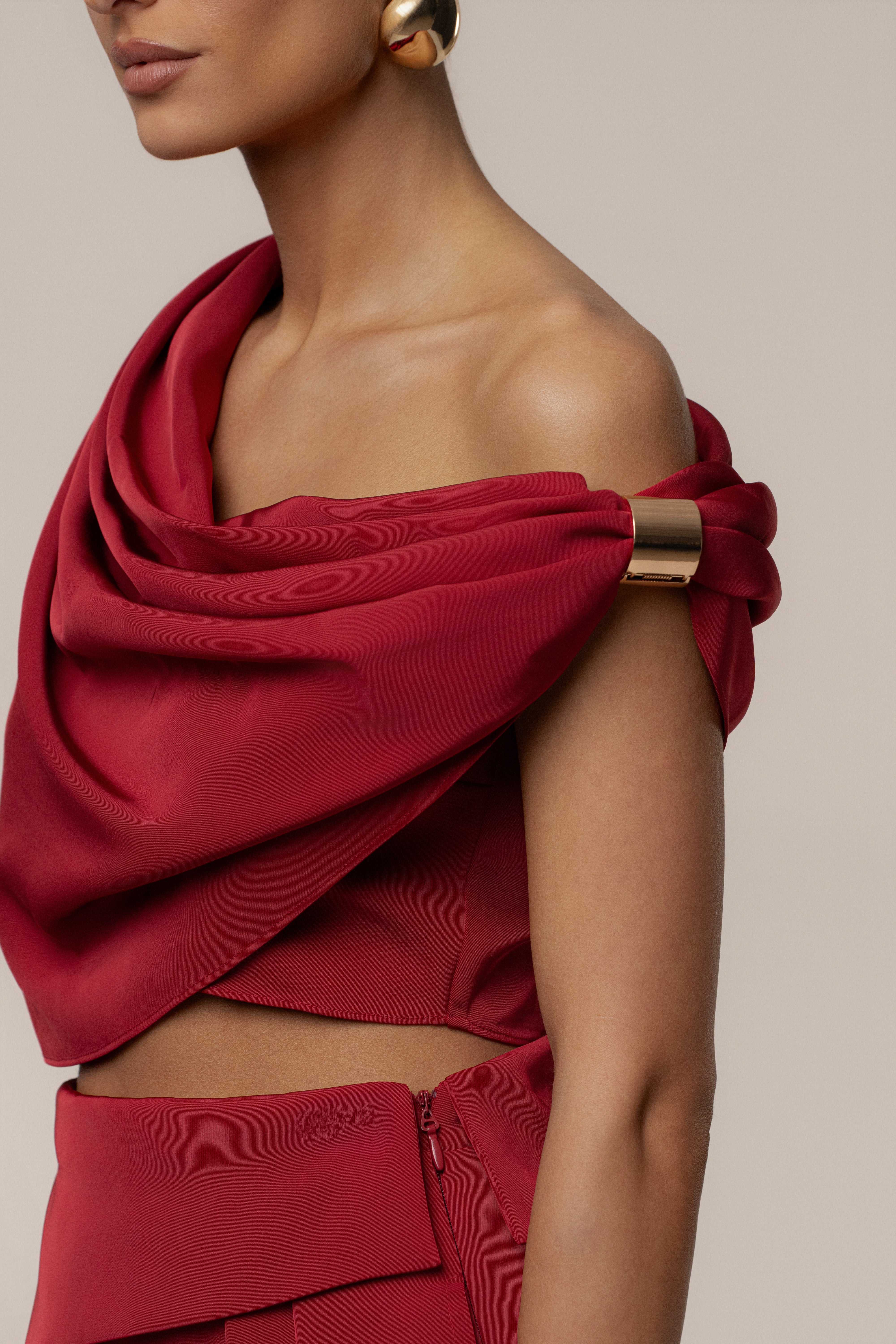 PRE-ORDER Red Gleam and Glow Satin Top