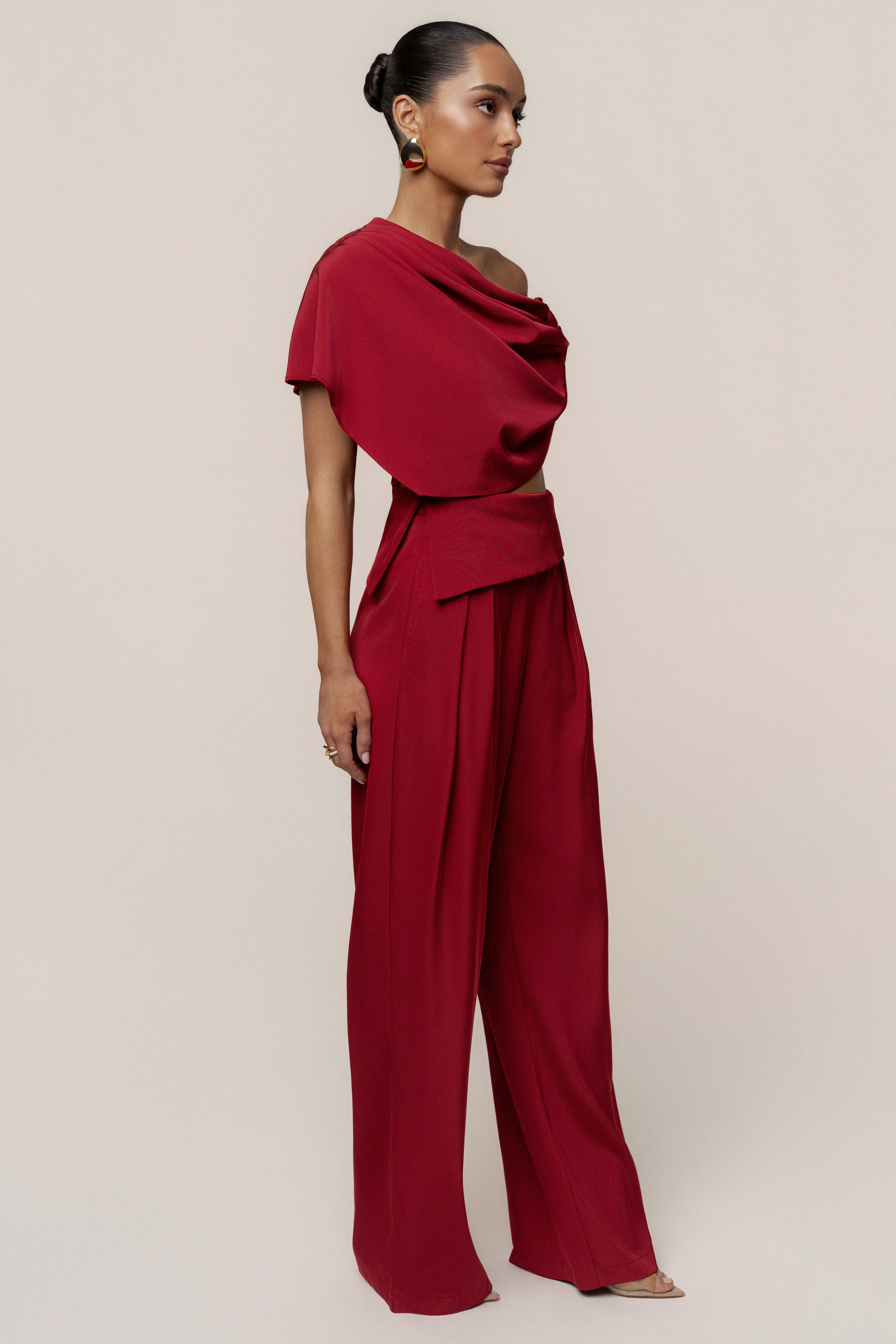 PRE-ORDER Red Gleam and Glow Satin Top