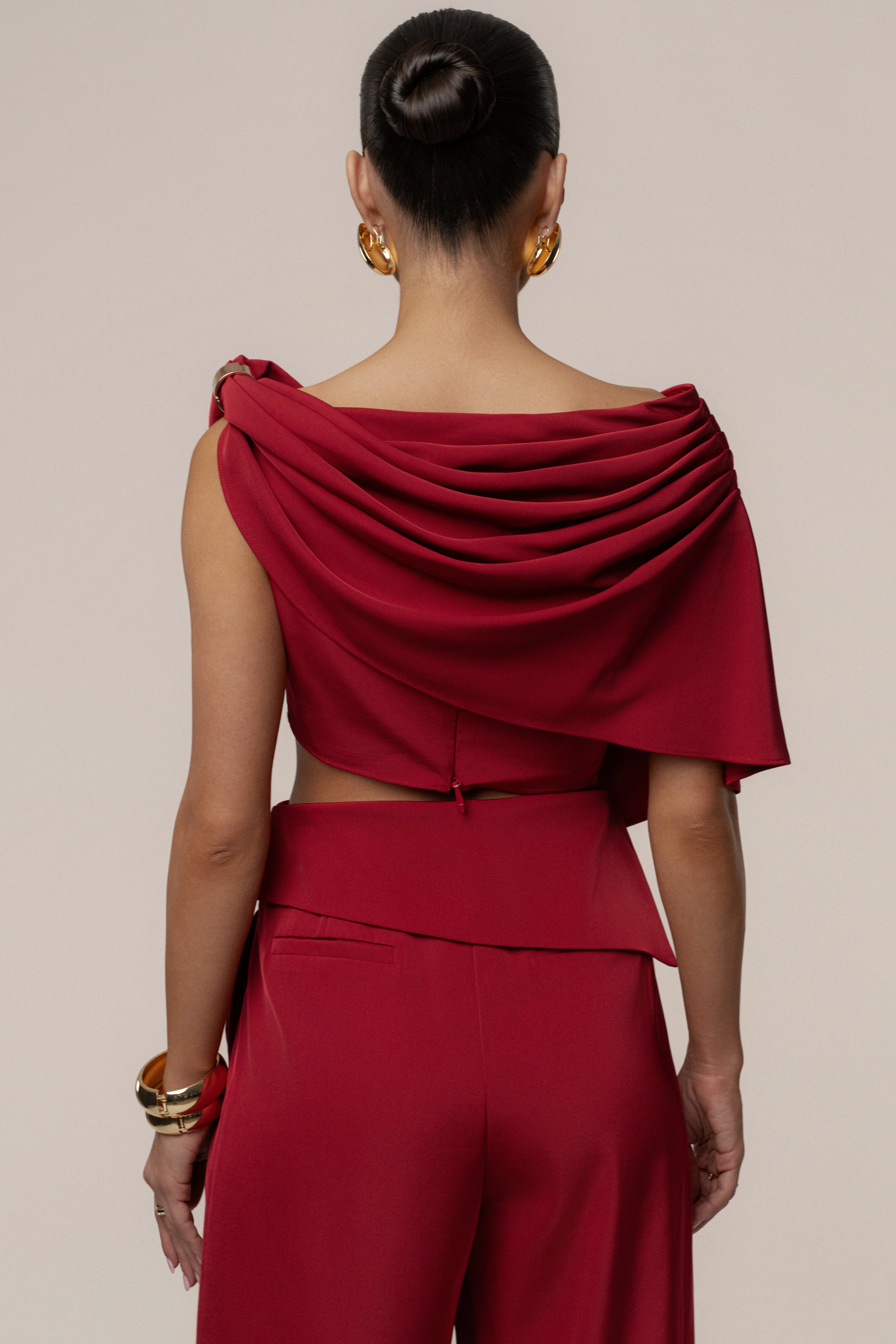 PRE-ORDER Red Gleam and Glow Satin Top