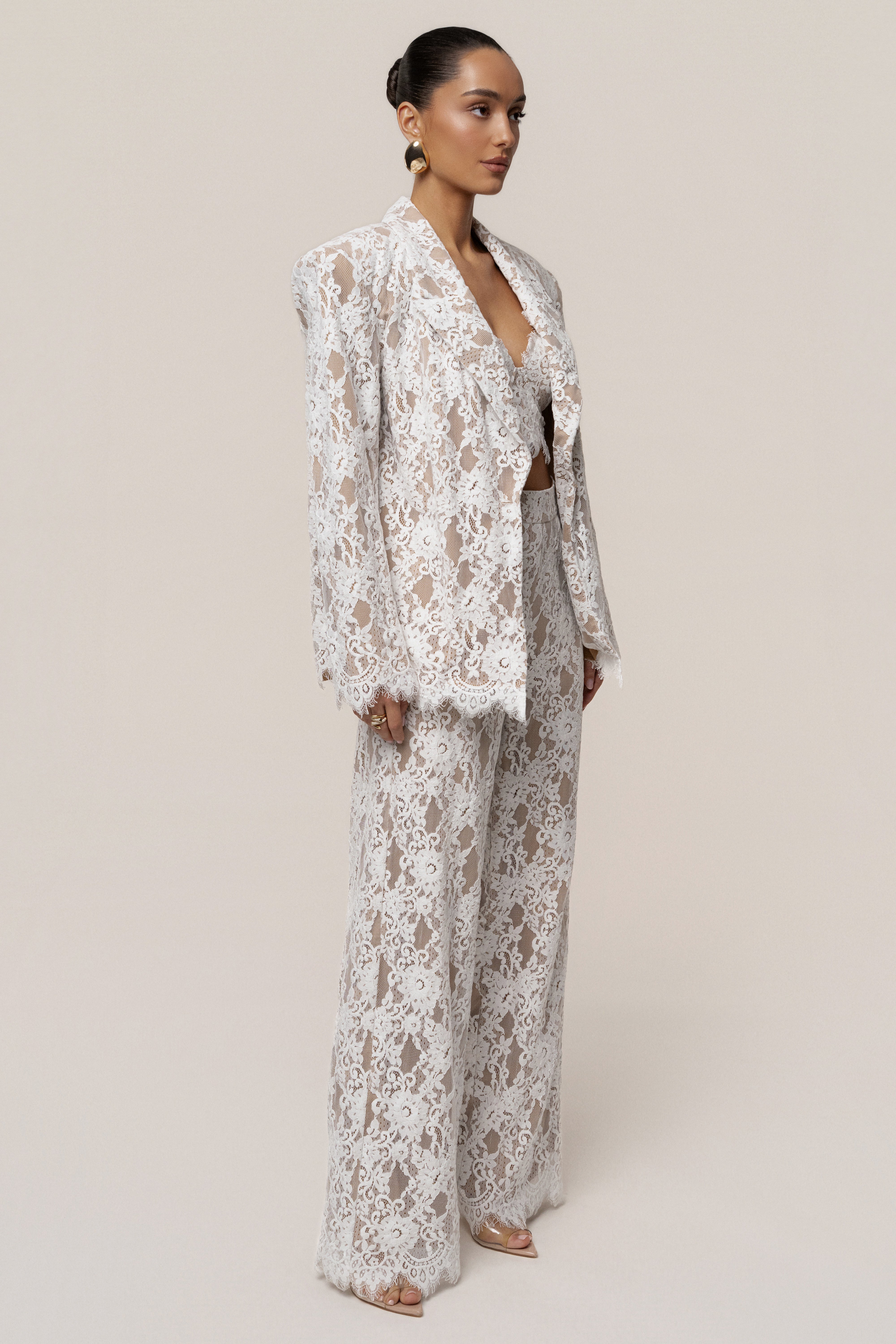 PRE-ORDER White Lace And Desire Blazer