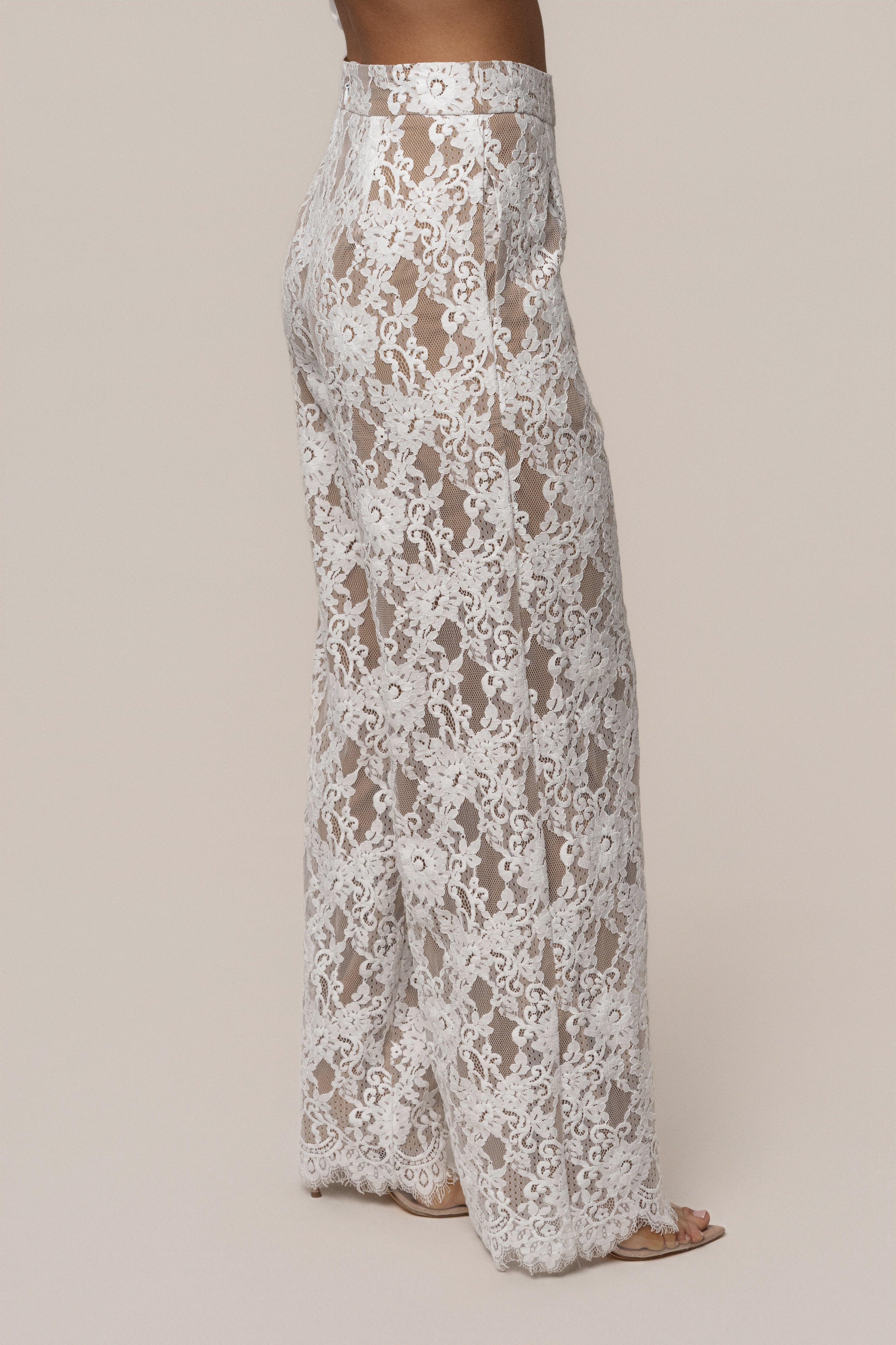 White Forever Crush Lace Pant