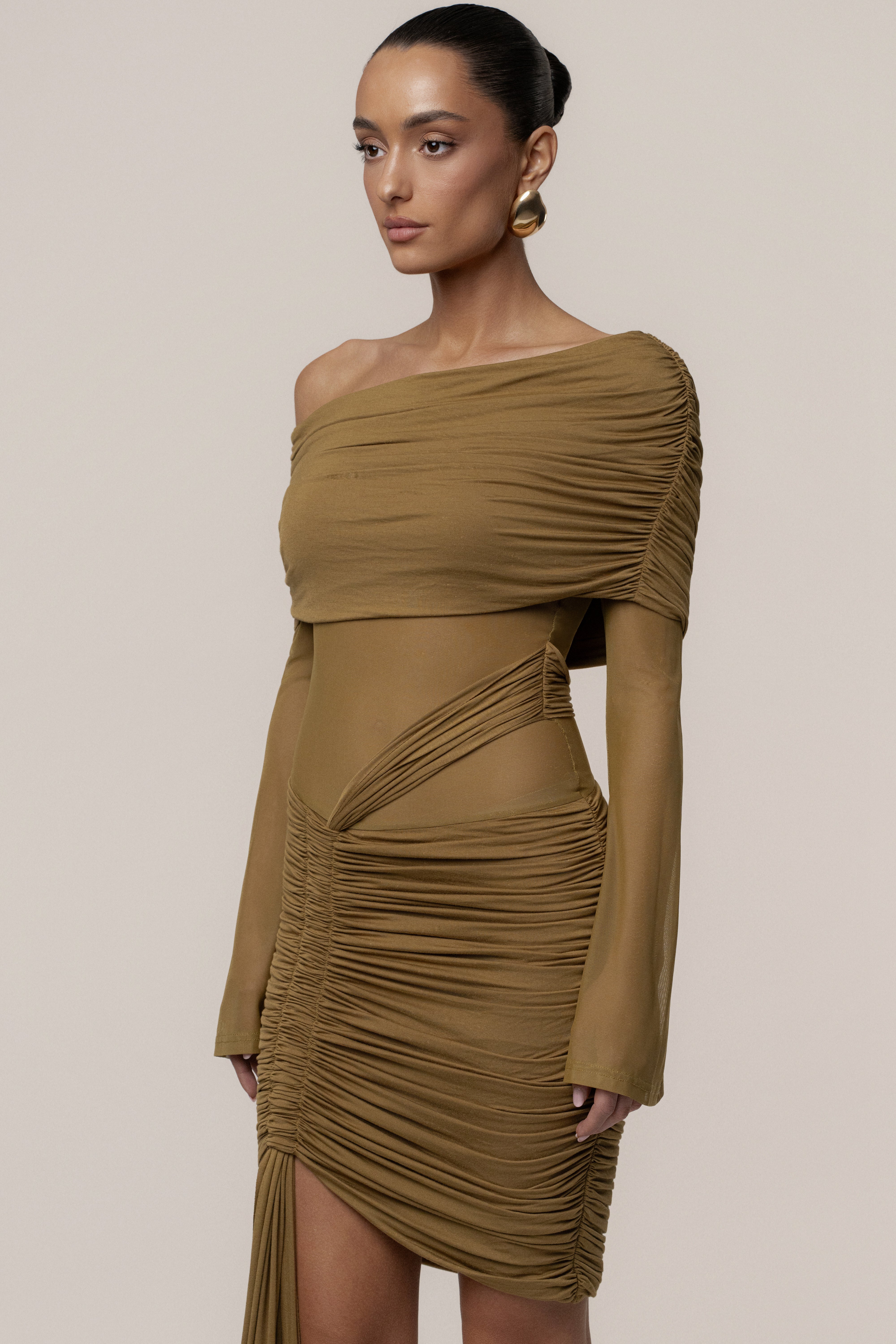 Lime After Hours Drape Dress