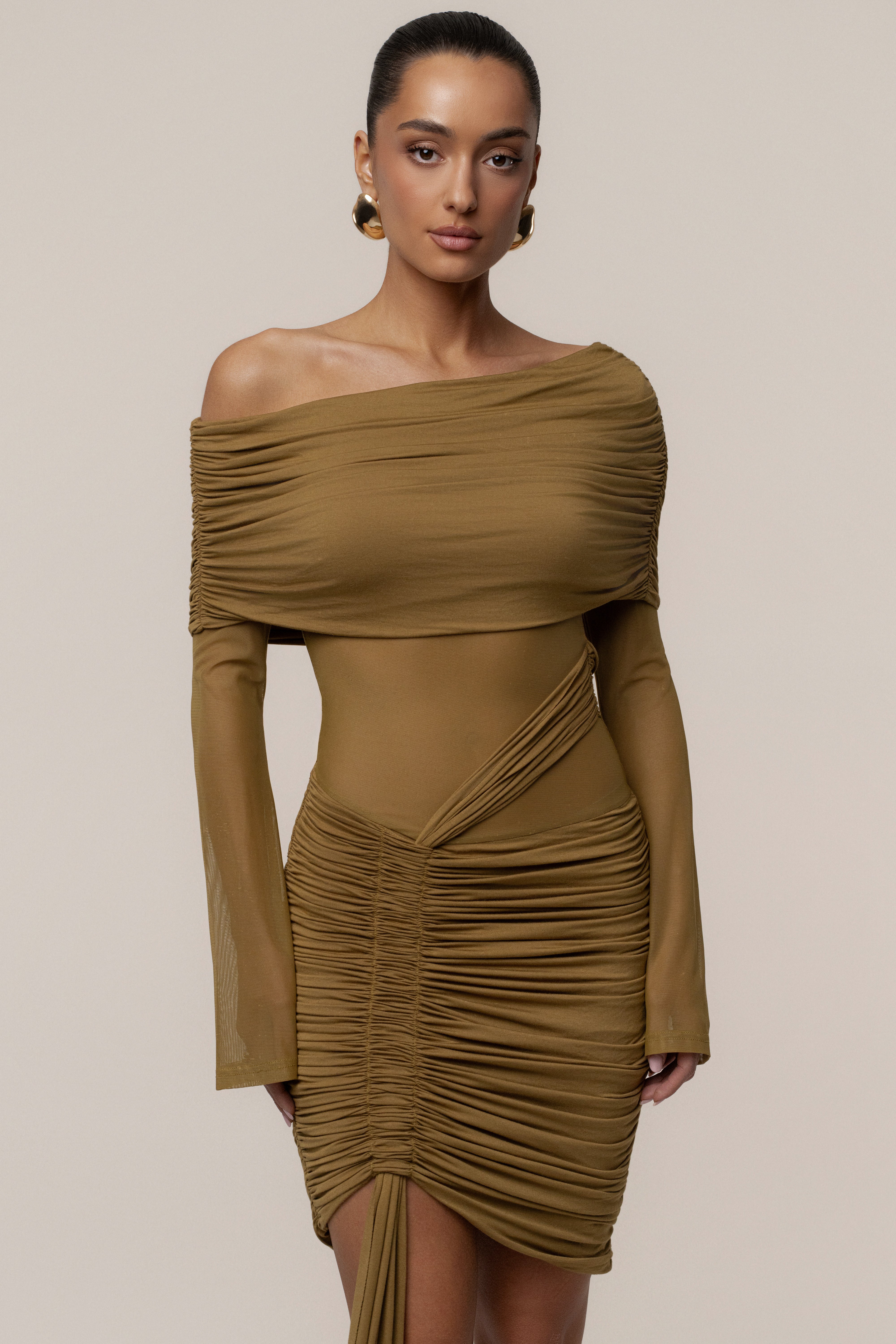 Lime After Hours Drape Dress