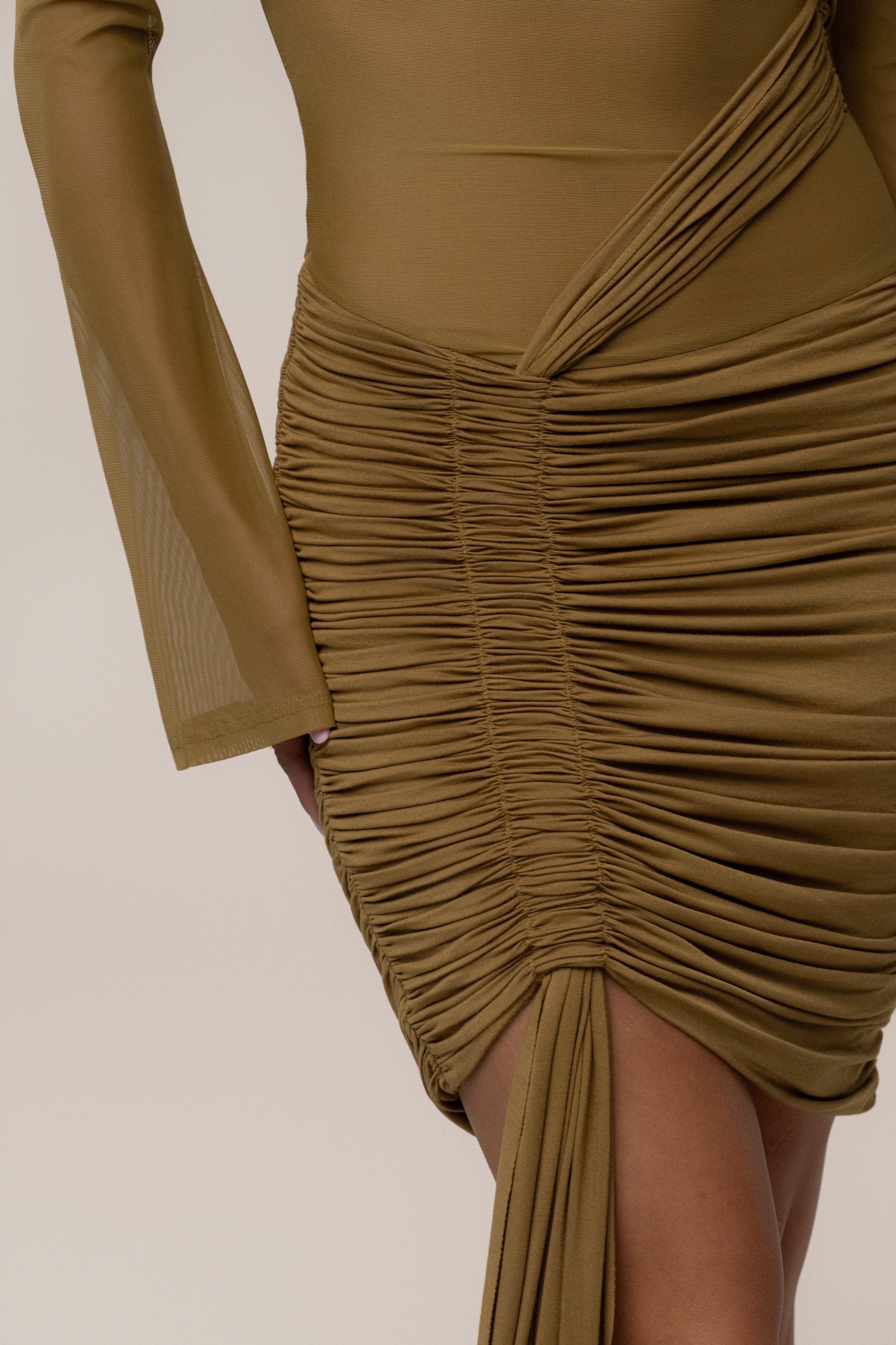 Lime After Hours Drape Dress