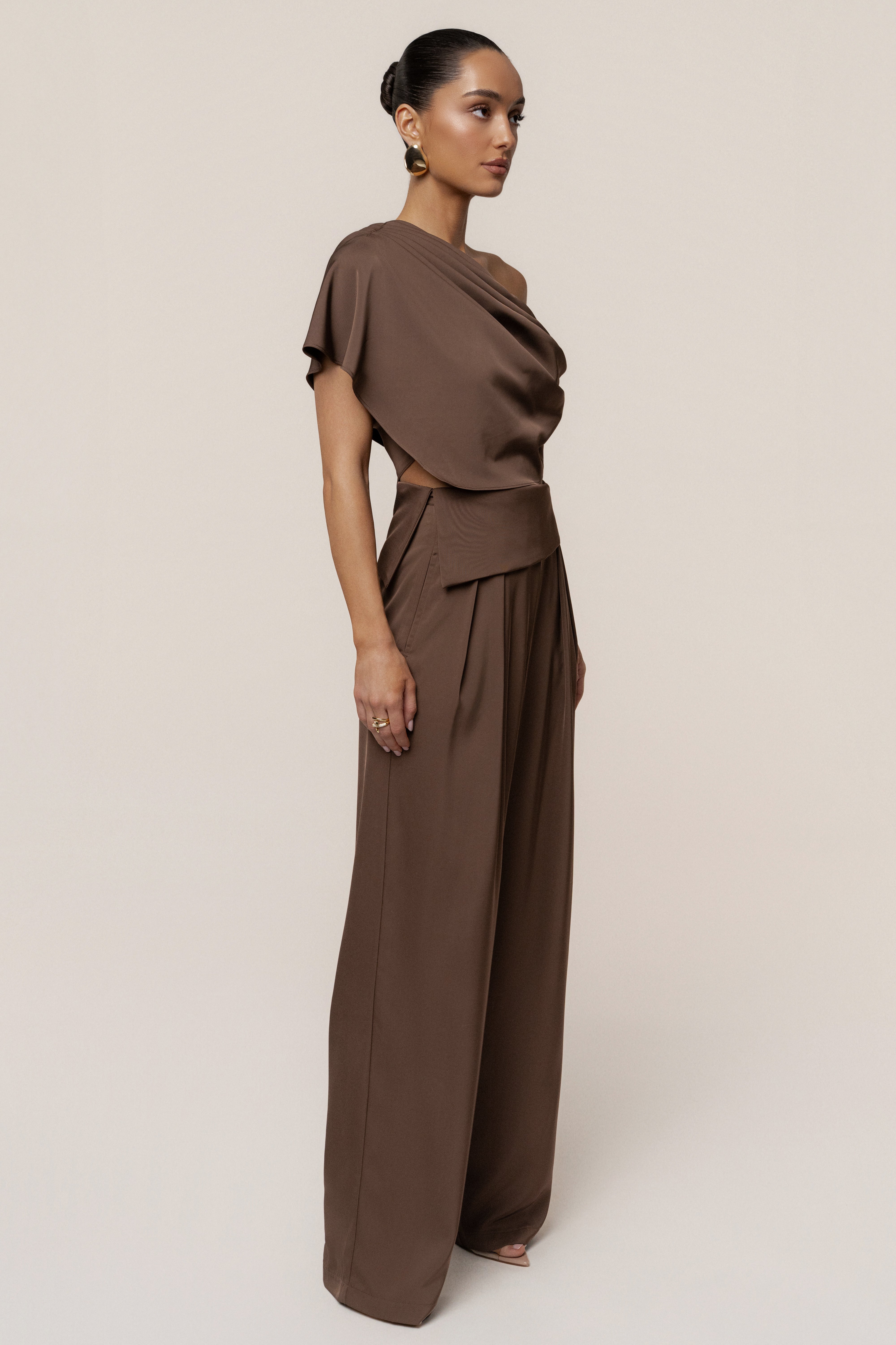 PRE-ORDER Chocolate Gleam and Glow Satin Top