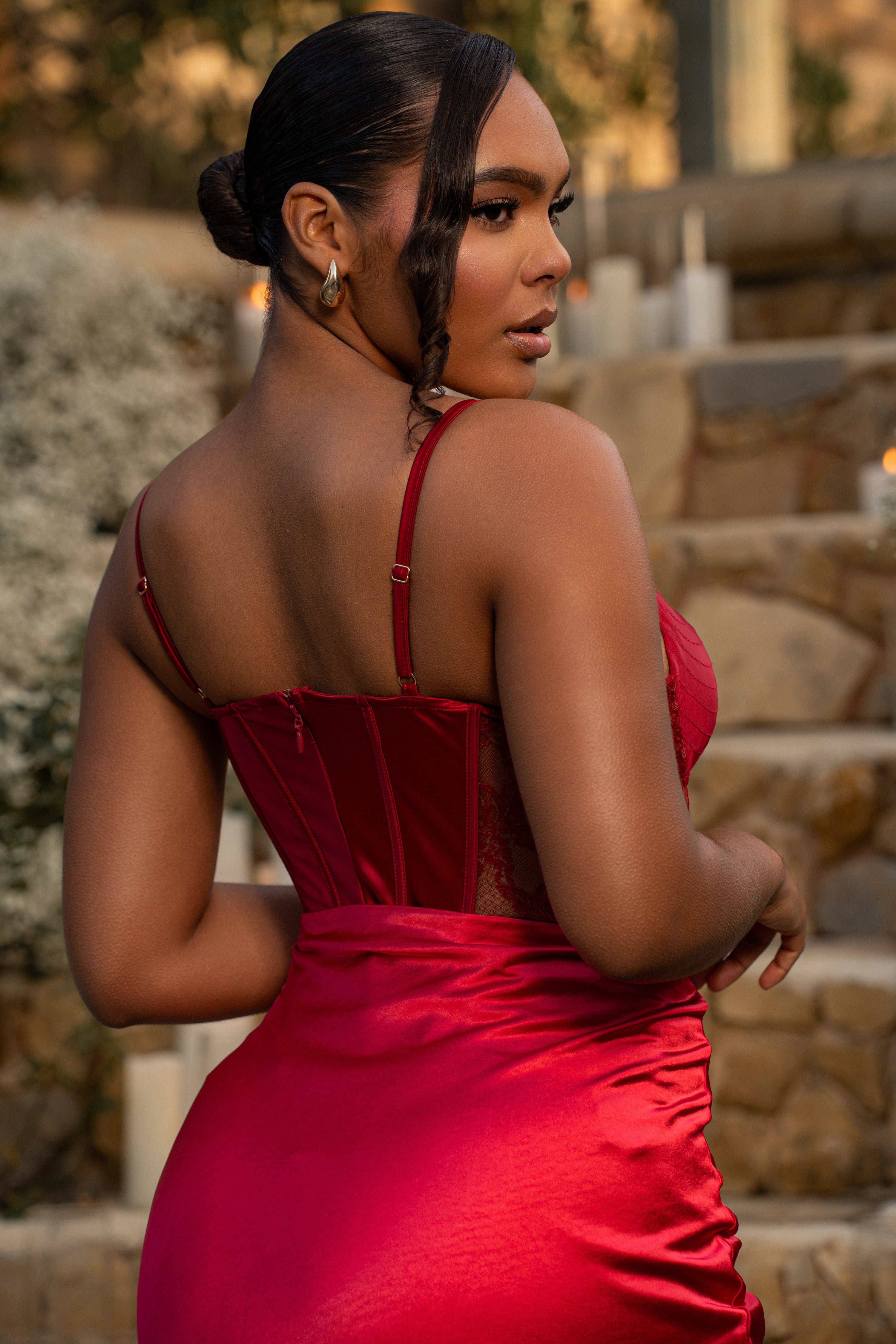 Red Incomparable Lace Bodysuit - JLUXLABEL