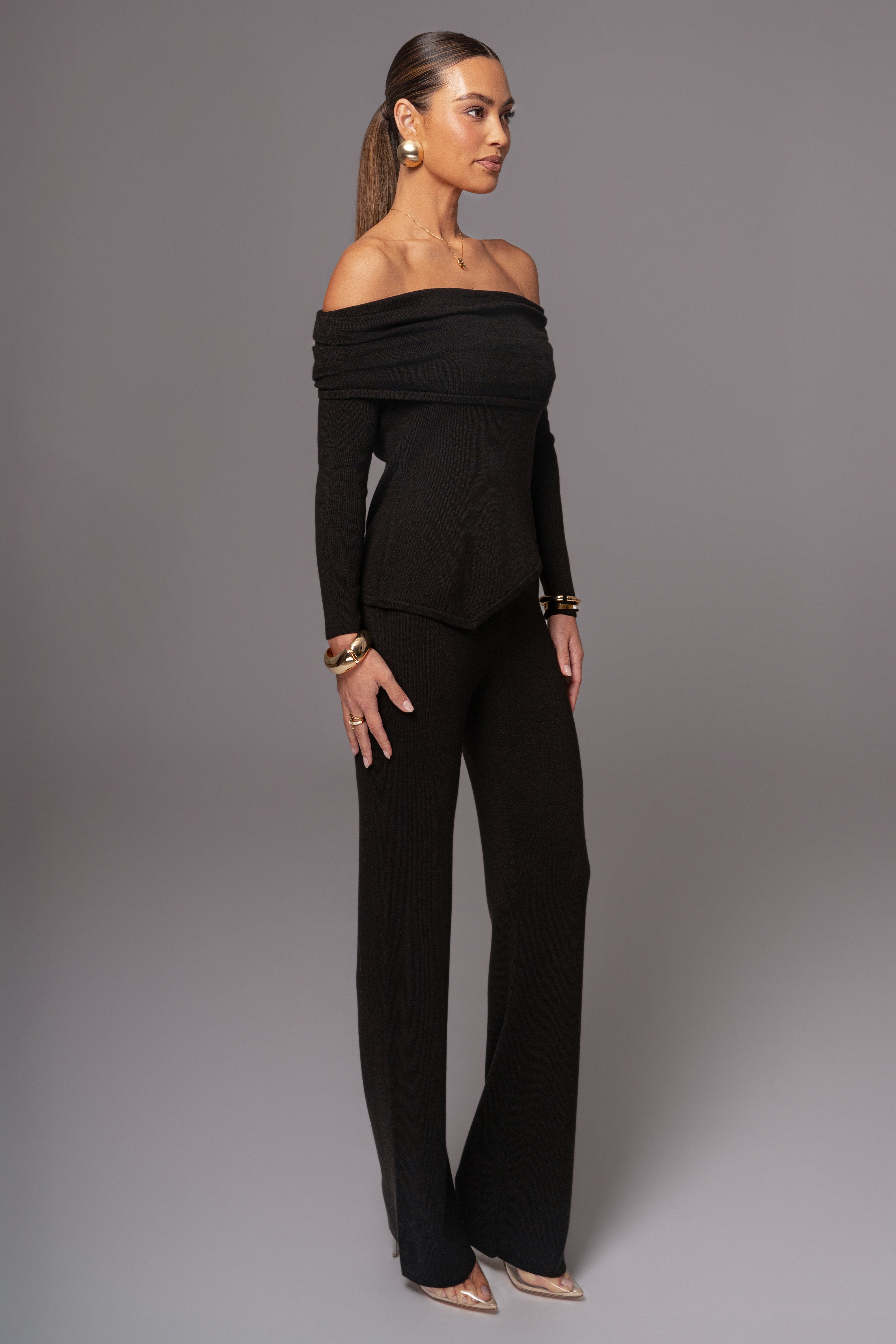 Black Sophie Off The Shoulder Top - JLUXLABEL