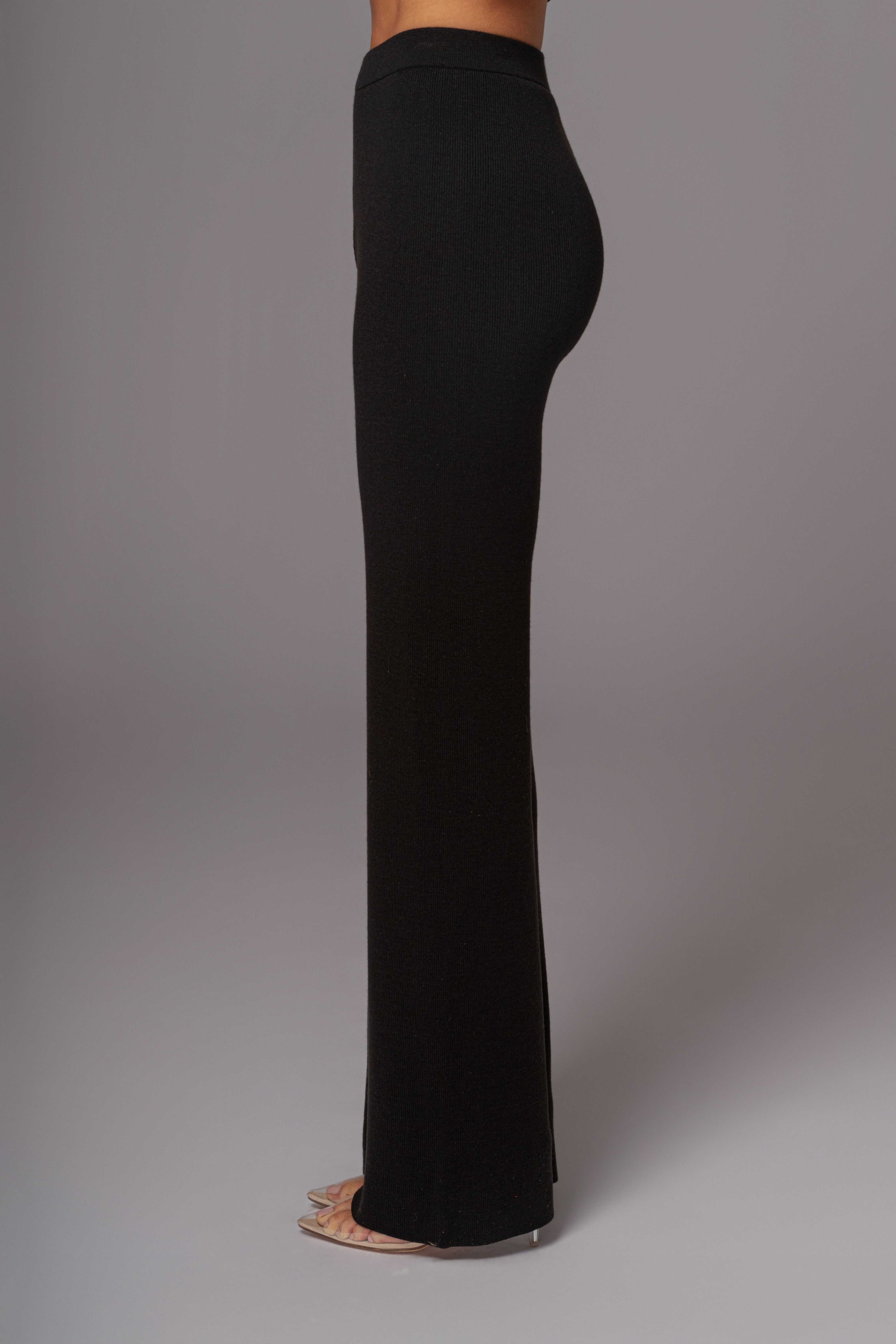 Black Alani Knit Pants - JLUXLABEL