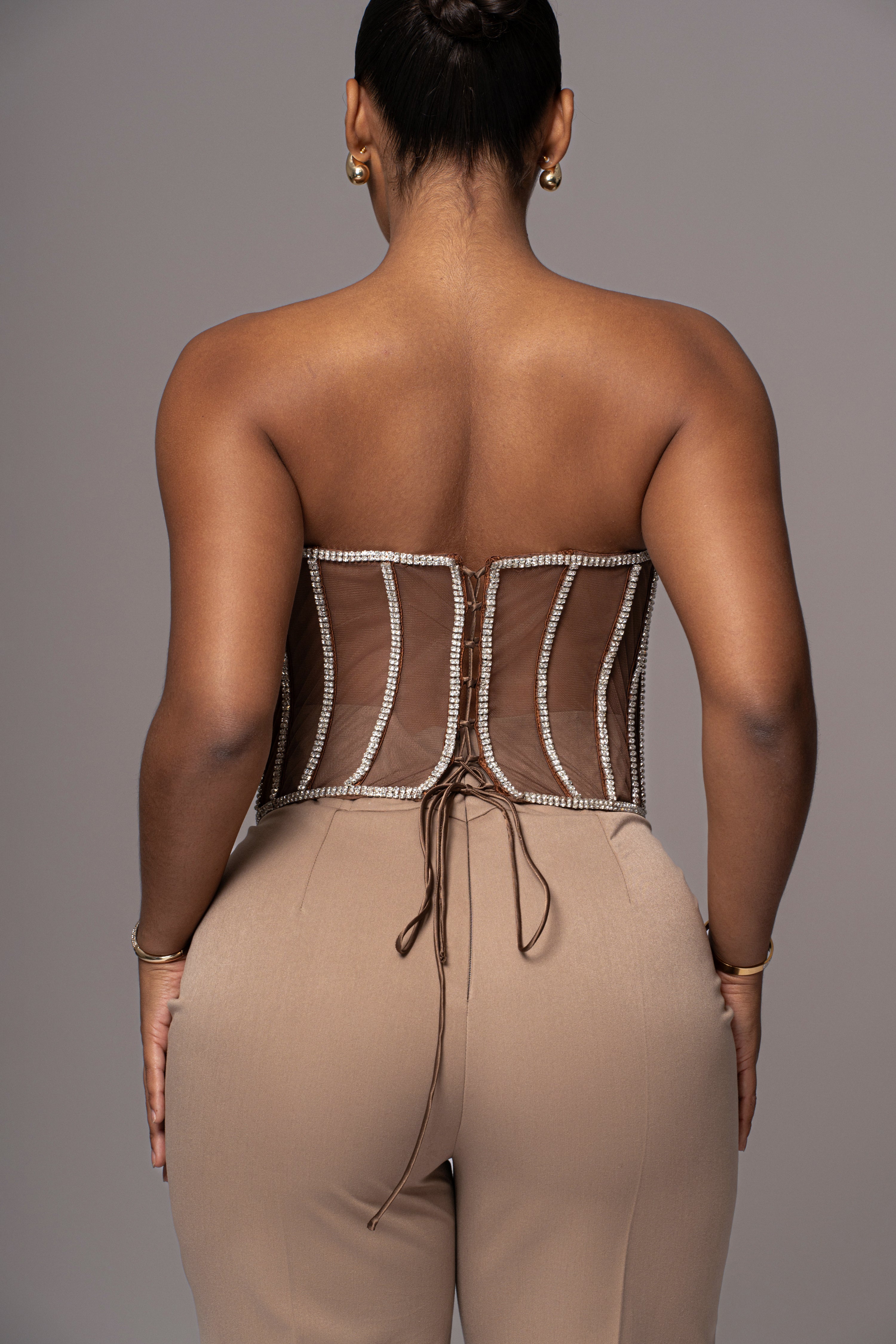 LIMITED EDITION Dark Rhinestone Crystal Corset - JLUXLABEL