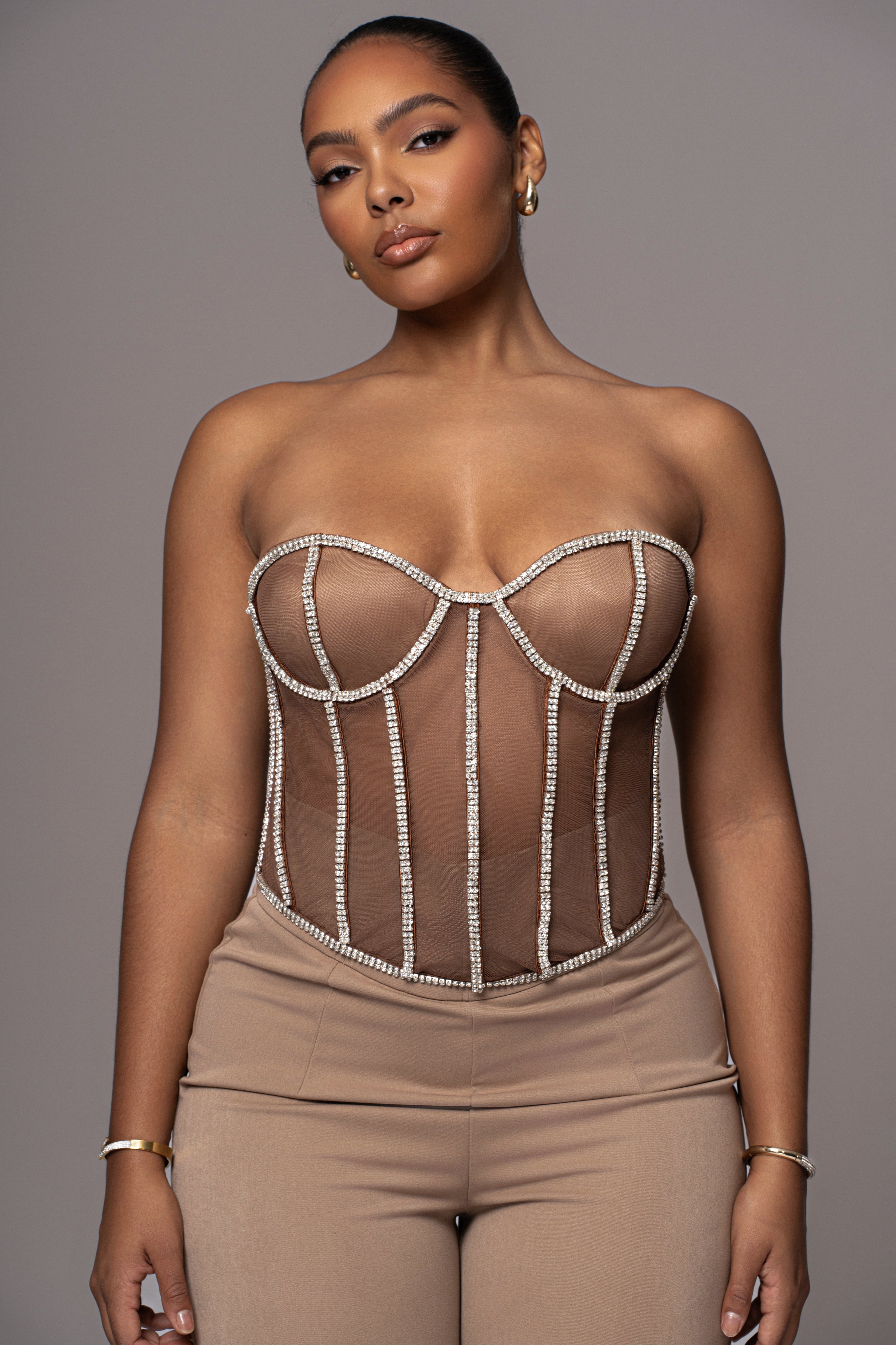 LIMITED EDITION Dark Rhinestone Crystal Corset - JLUXLABEL