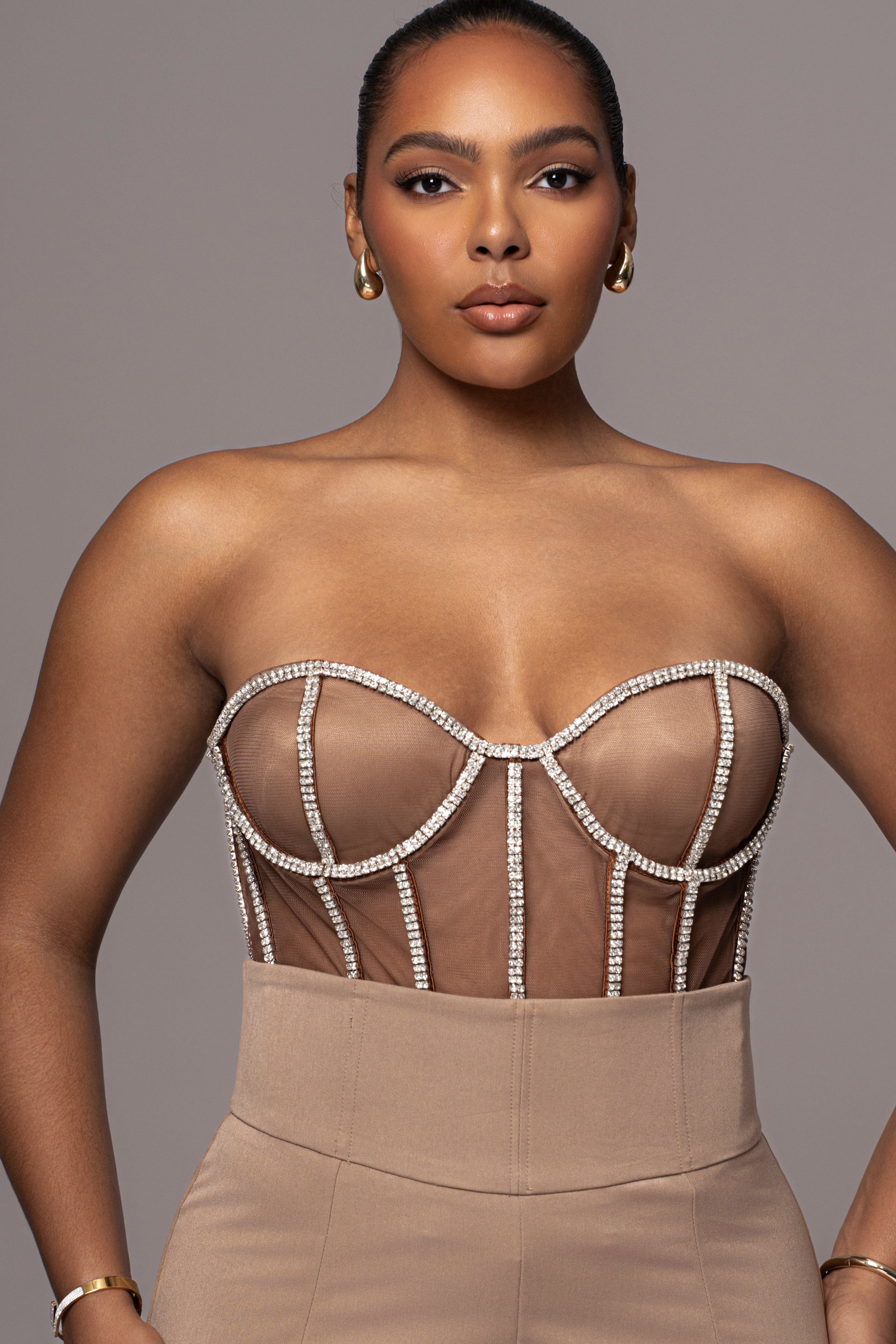 LIMITED EDITION Dark Rhinestone Crystal Corset - JLUXLABEL