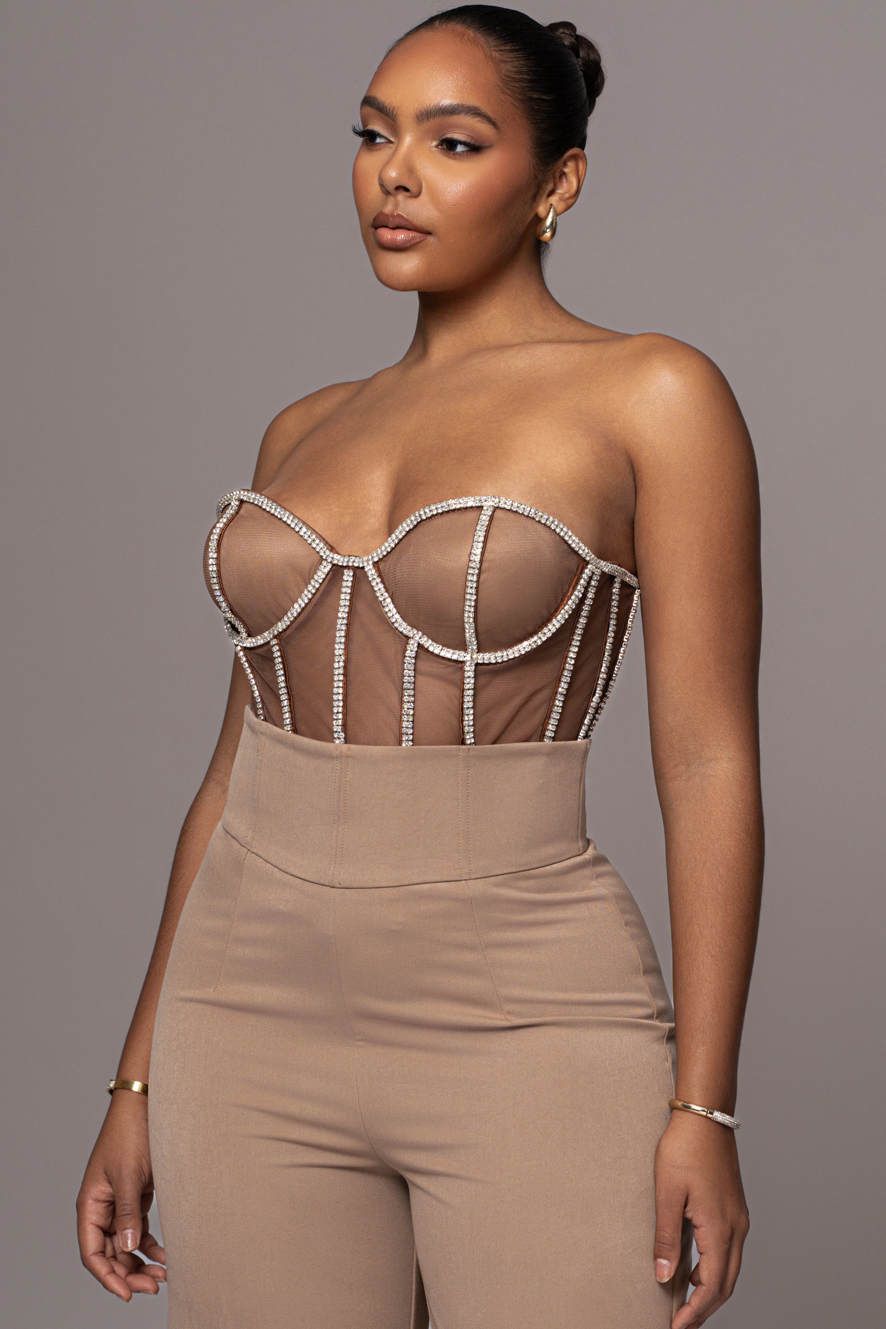 LIMITED EDITION Dark Rhinestone Crystal Corset - JLUXLABEL