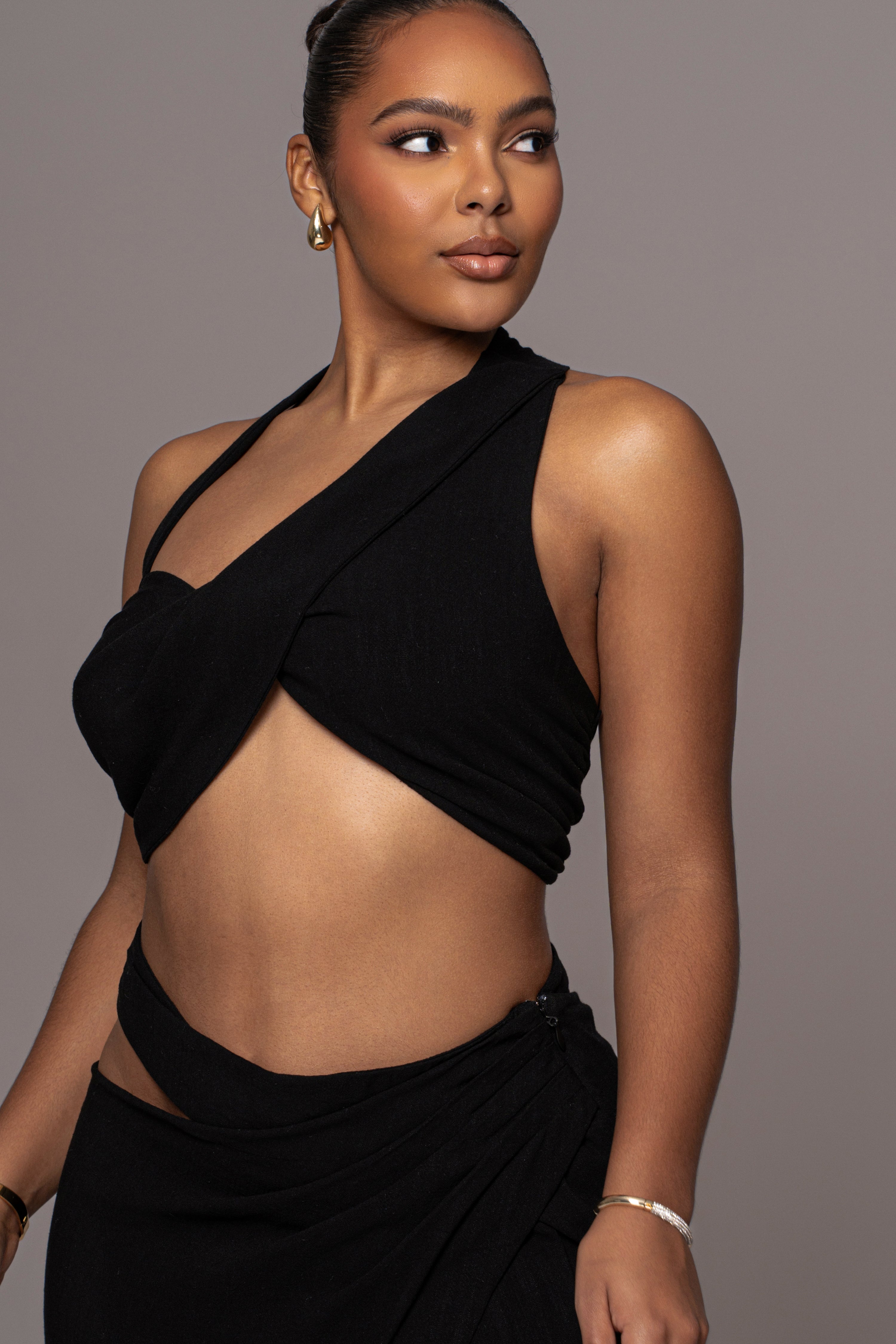 Black New Age Two Piece Skirt Set - JLUXLABEL