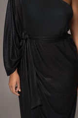 Black Amina Metallic Maxi Dress - JLUXLABEL