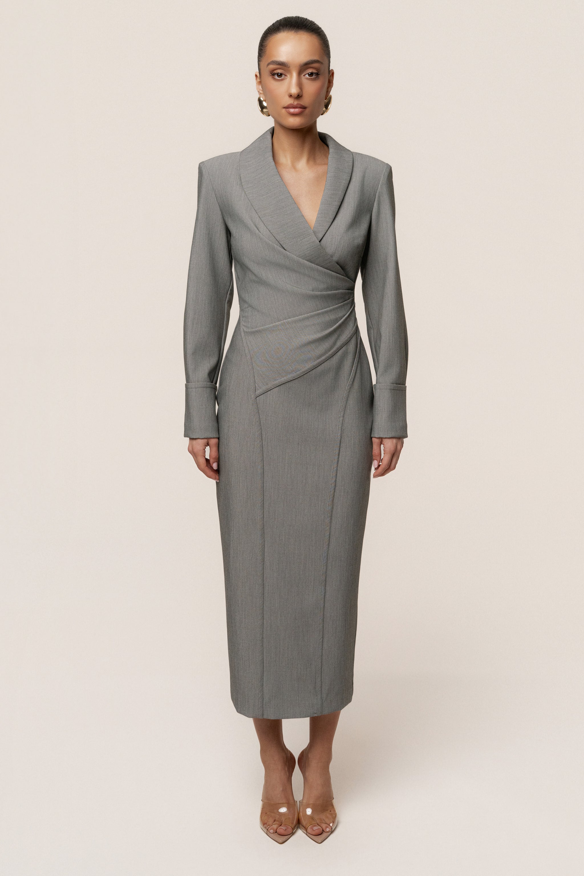 grey blazer dress Grey Manifest Blazer Midi Dress