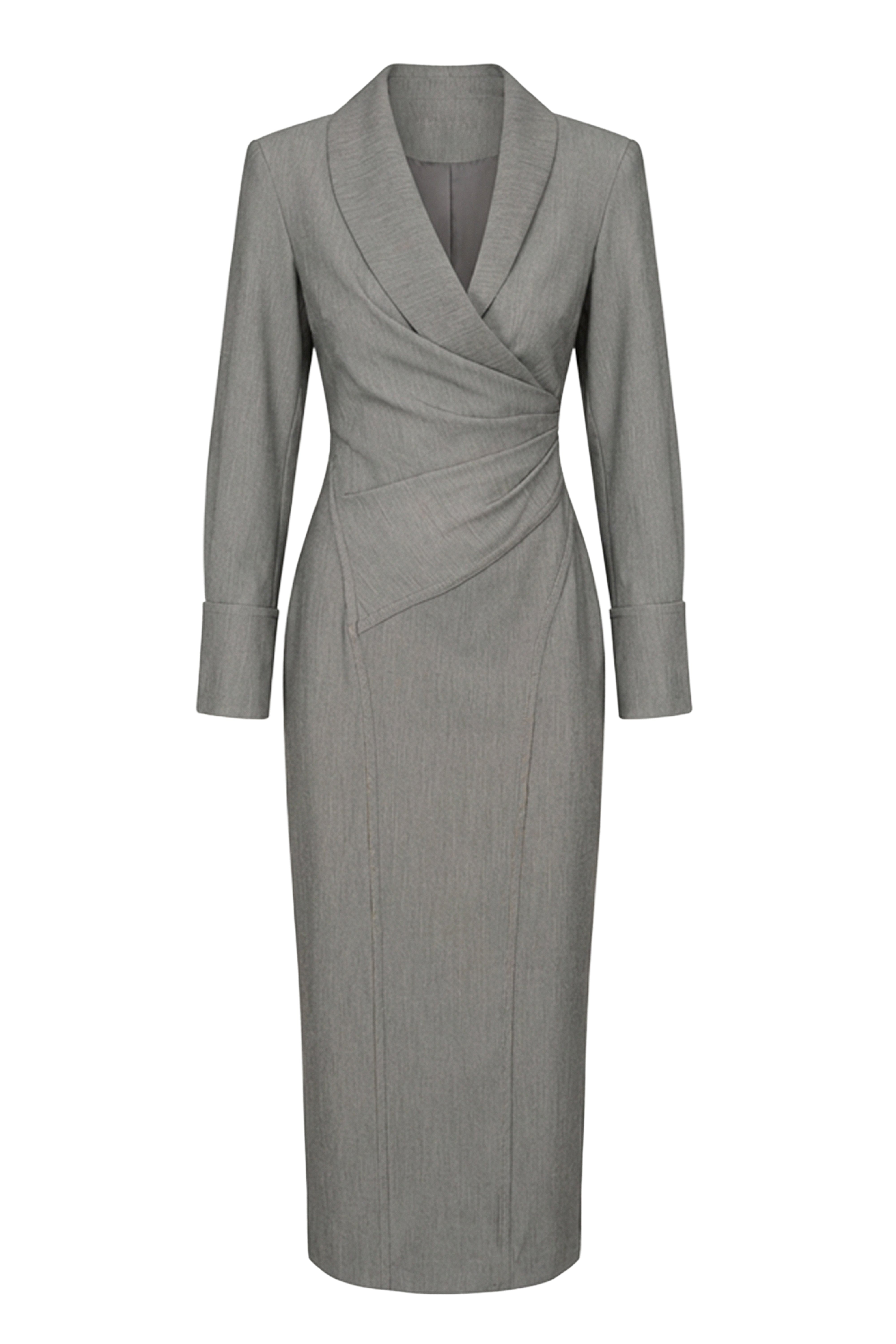 Grey Manifest Blazer Midi Dress - JLUXLABEL