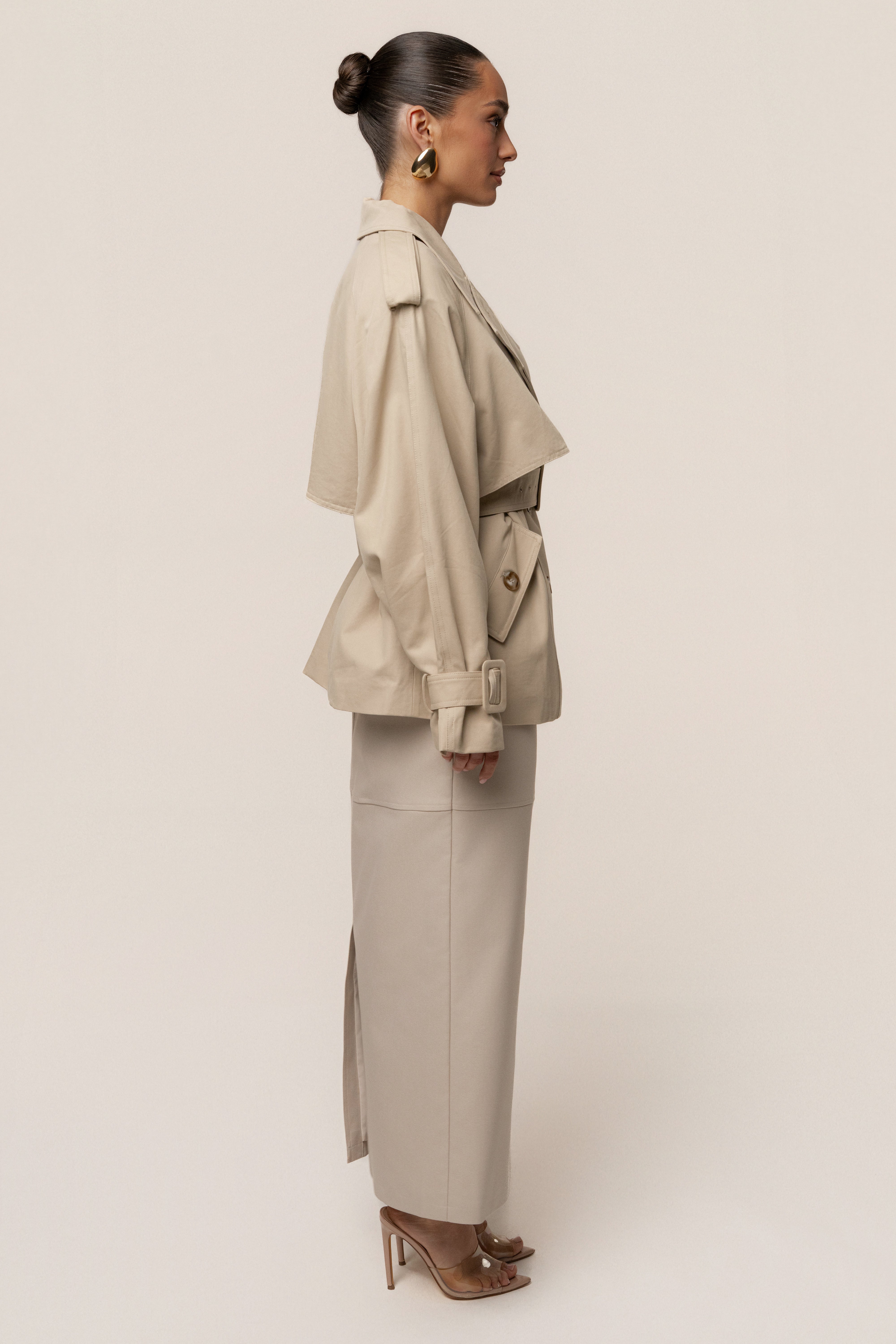 Khaki Classic Oversized Trench - JLUXLABEL