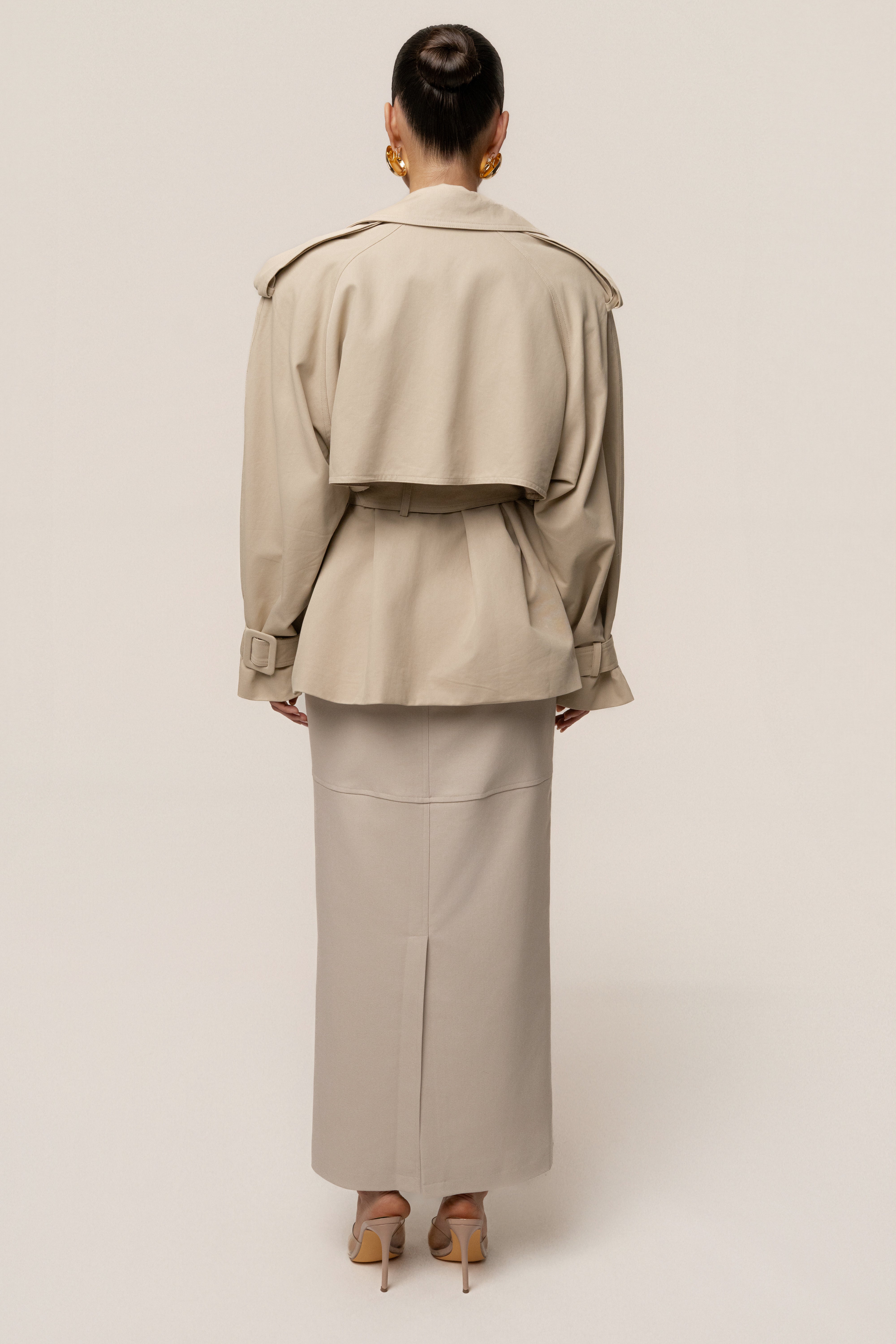 Khaki Classic Oversized Trench - JLUXLABEL