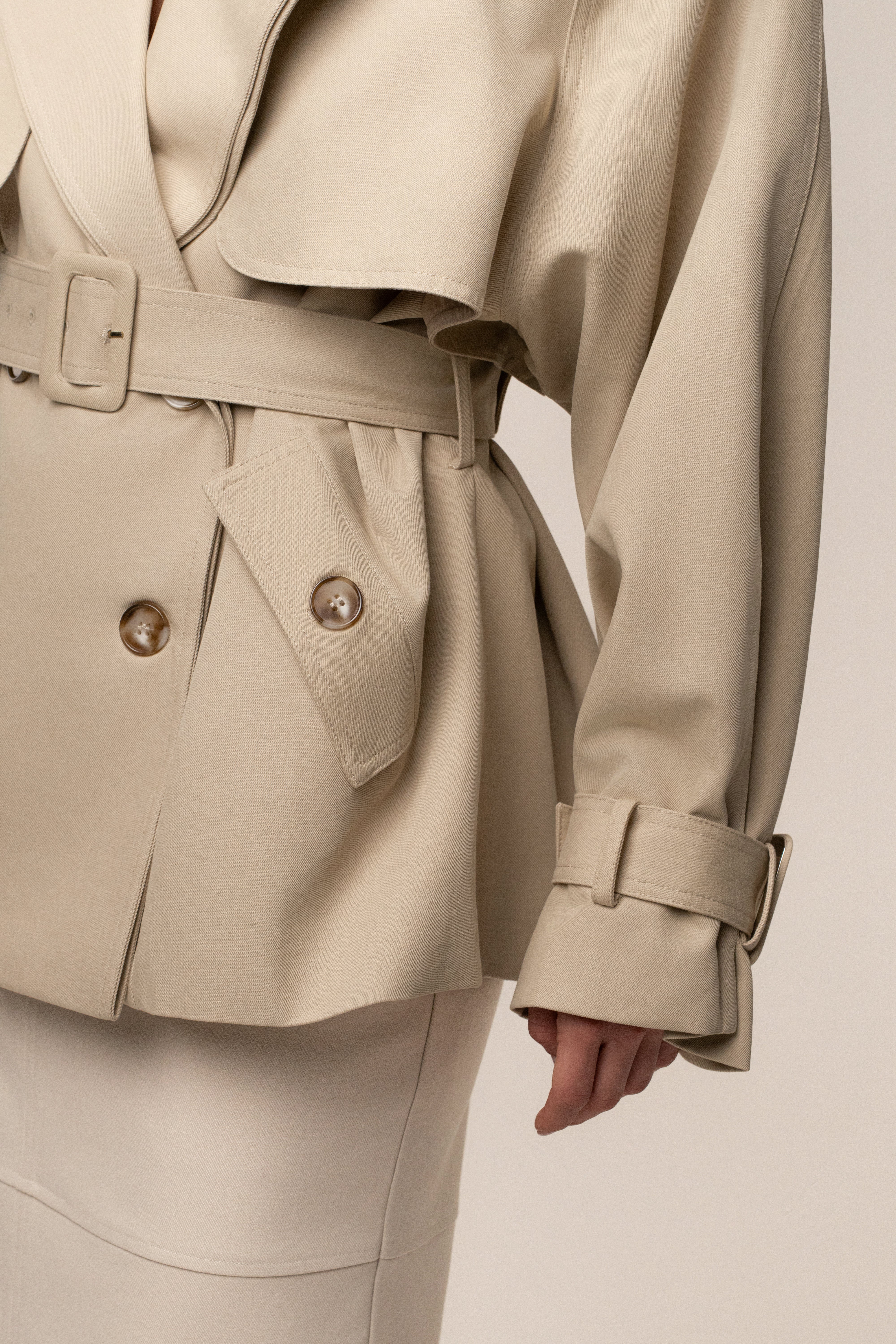 Khaki Classic Oversized Trench - JLUXLABEL