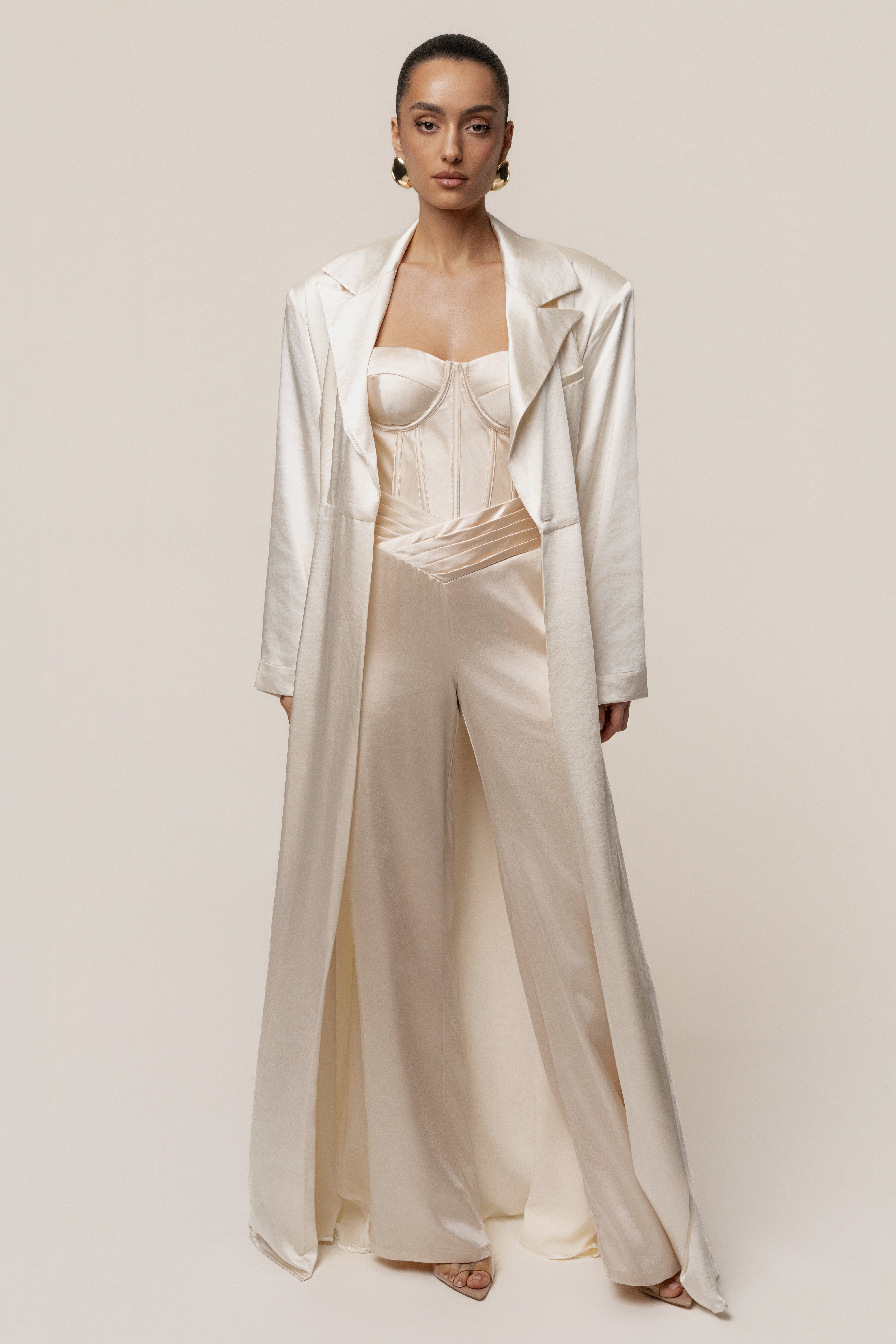 Ivory Satin Embrace Maxi Dress - JLUXLABEL