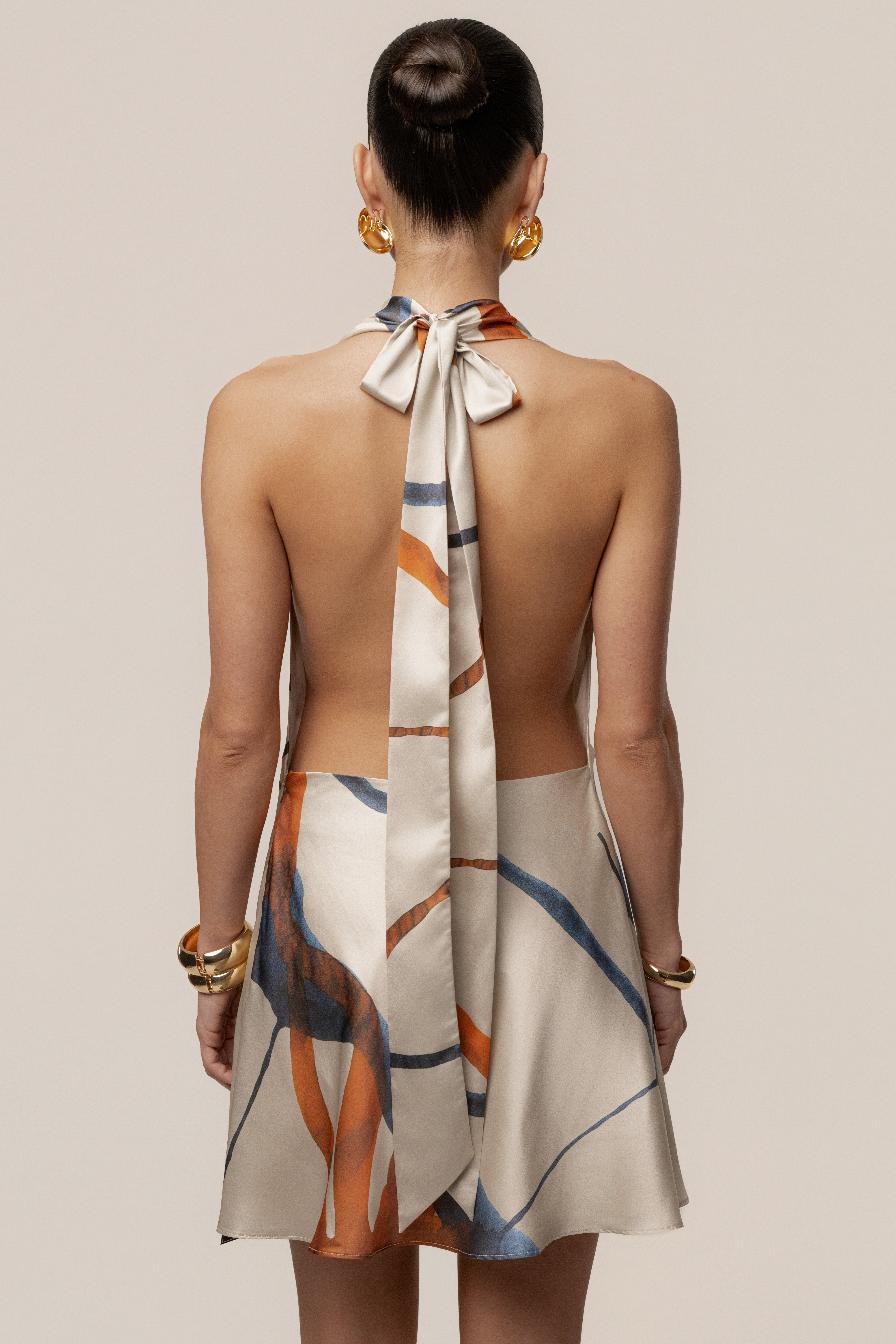 Ivory Aurora Cowl Mini Dress - JLUXLABEL