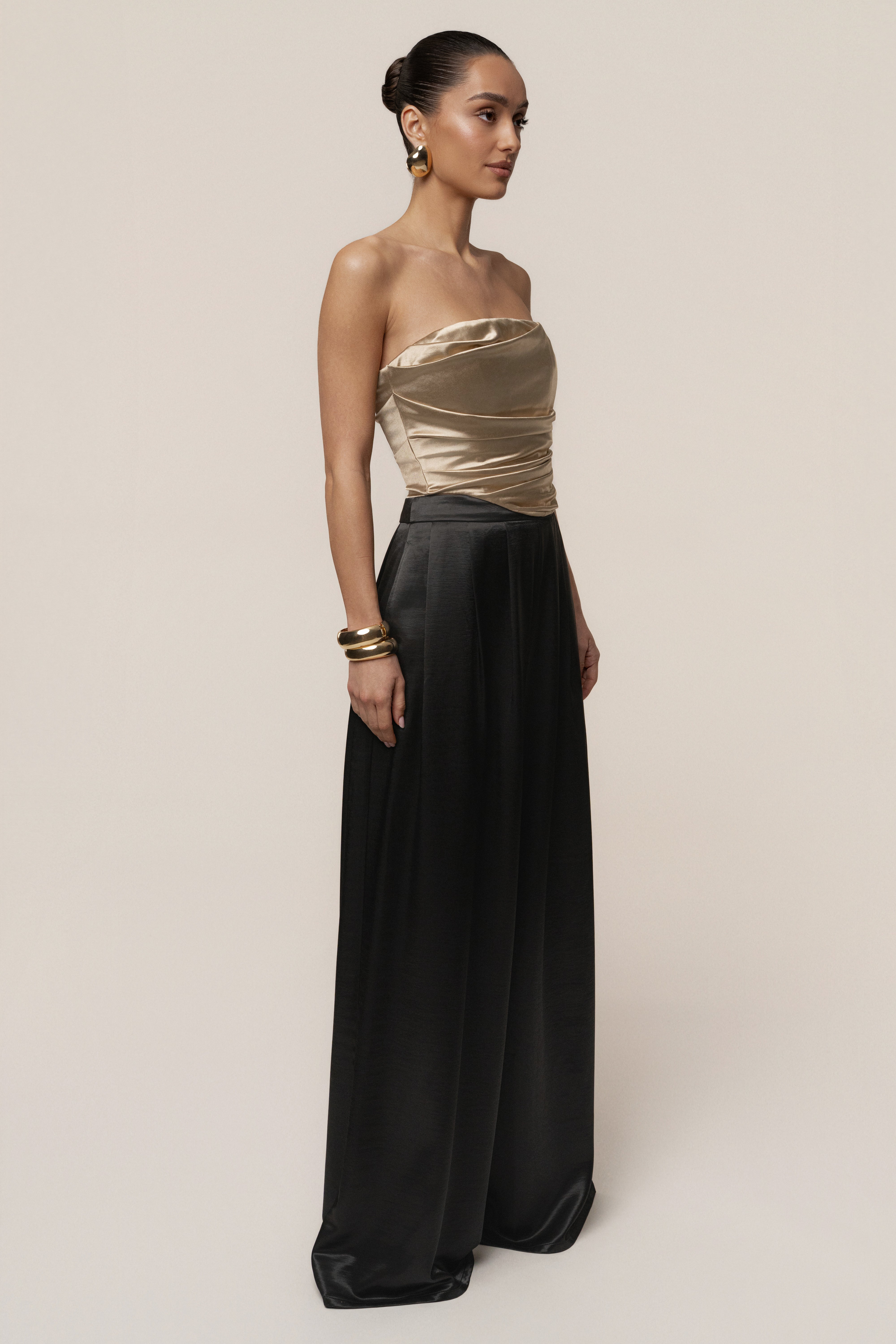 Gold Sparkling Hour Satin Corset - JLUXLABEL