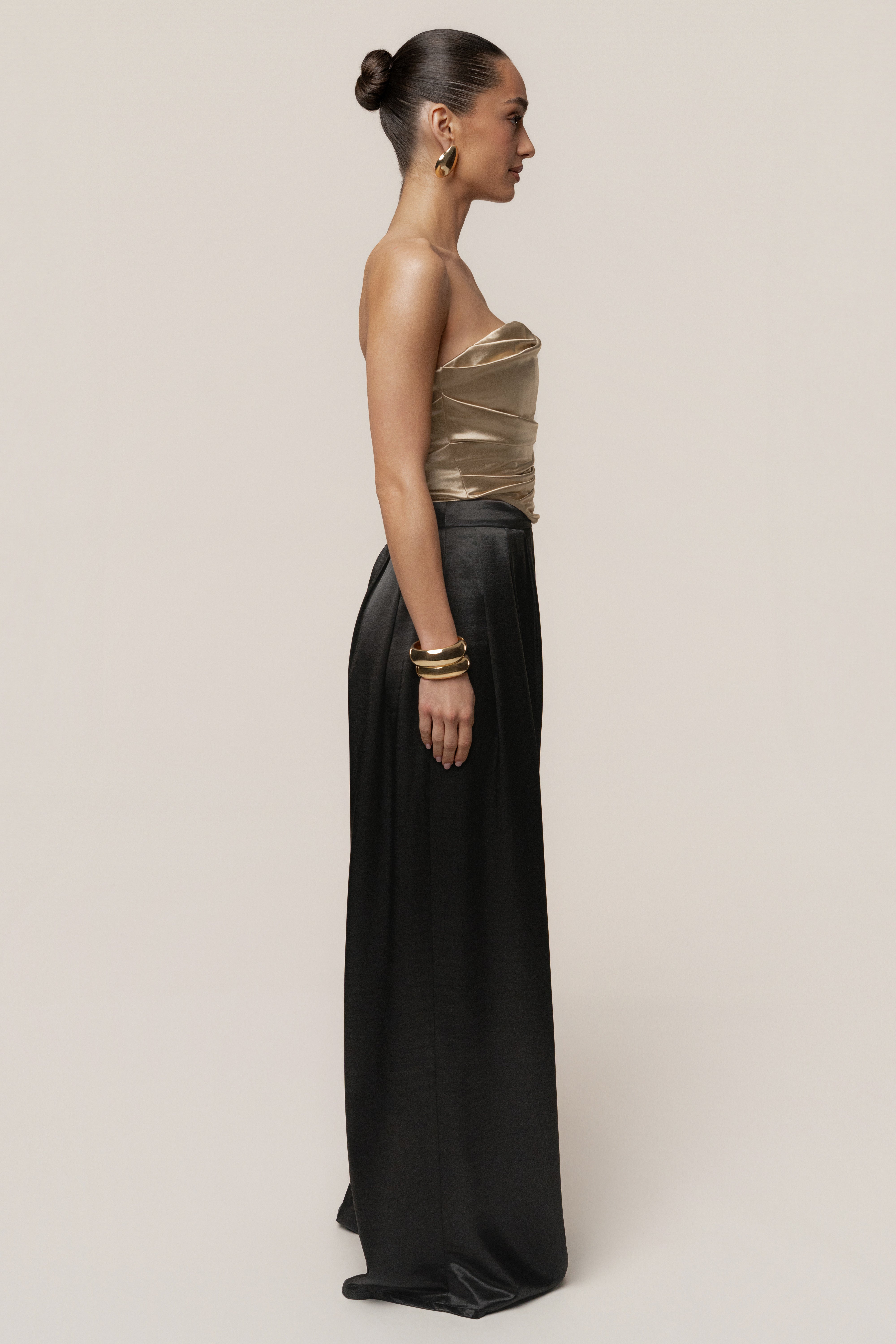 Gold Sparkling Hour Satin Corset - JLUXLABEL