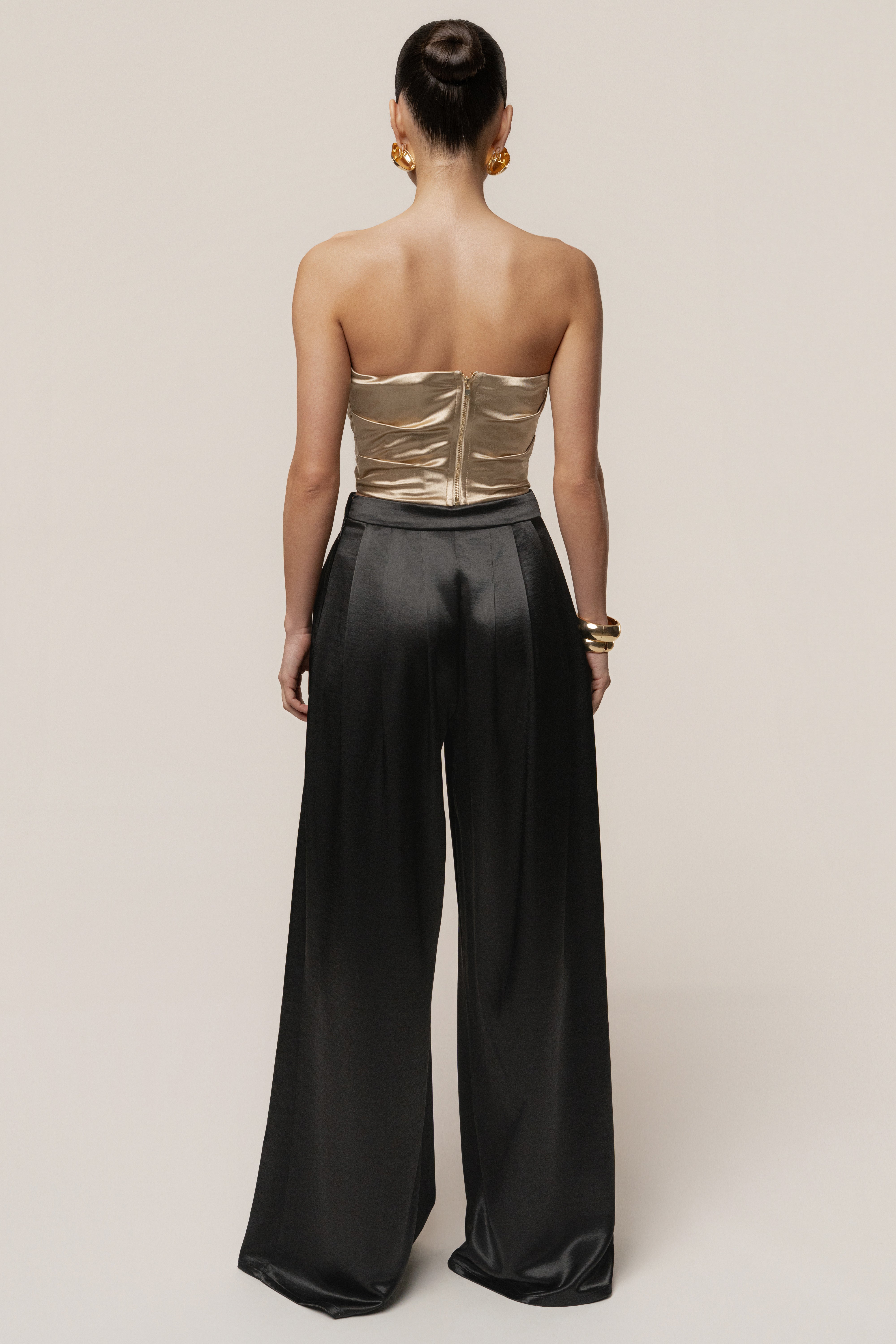 Gold Sparkling Hour Satin Corset - JLUXLABEL