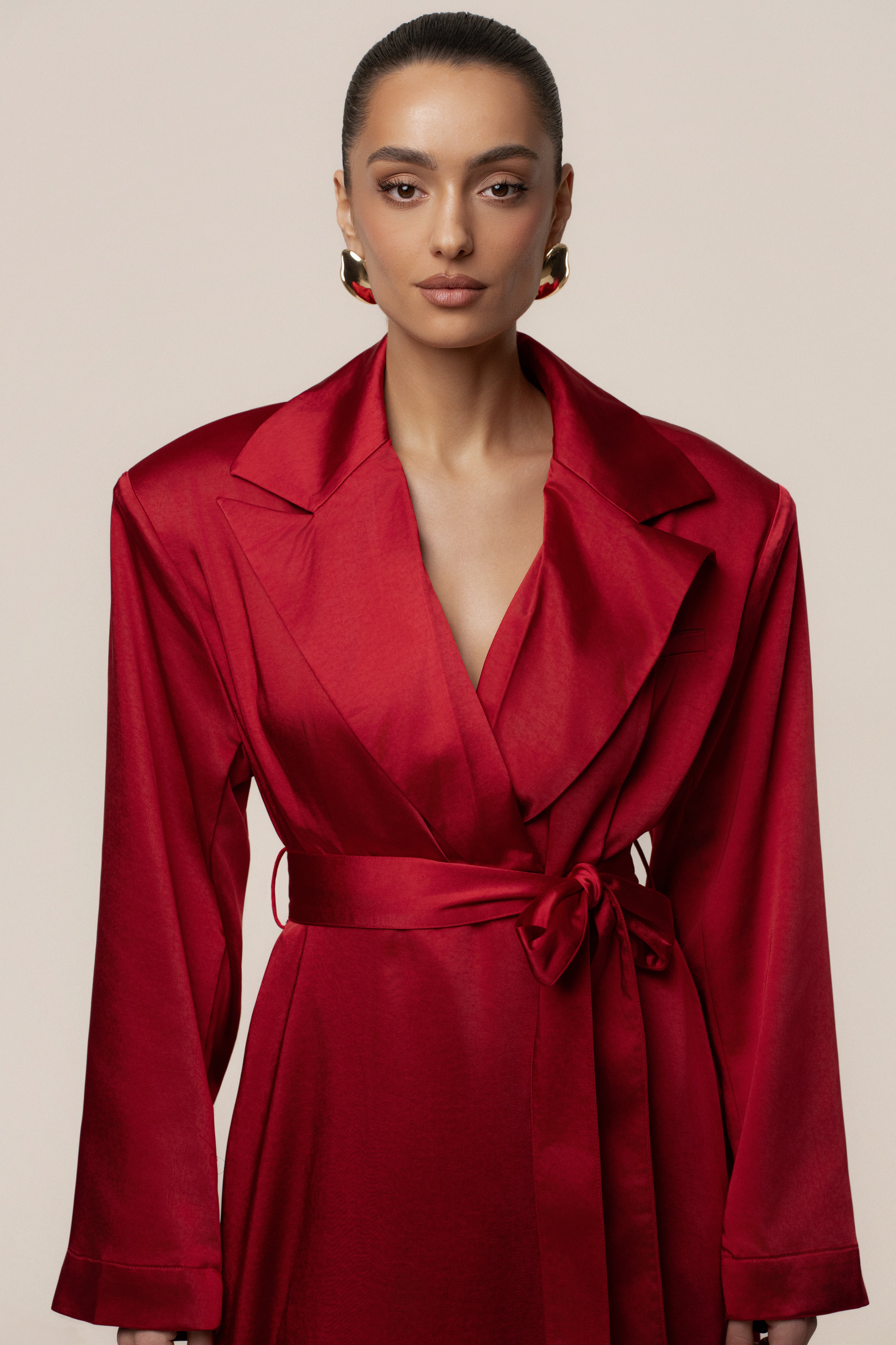 Burgundy Satin Embrace Maxi Dress