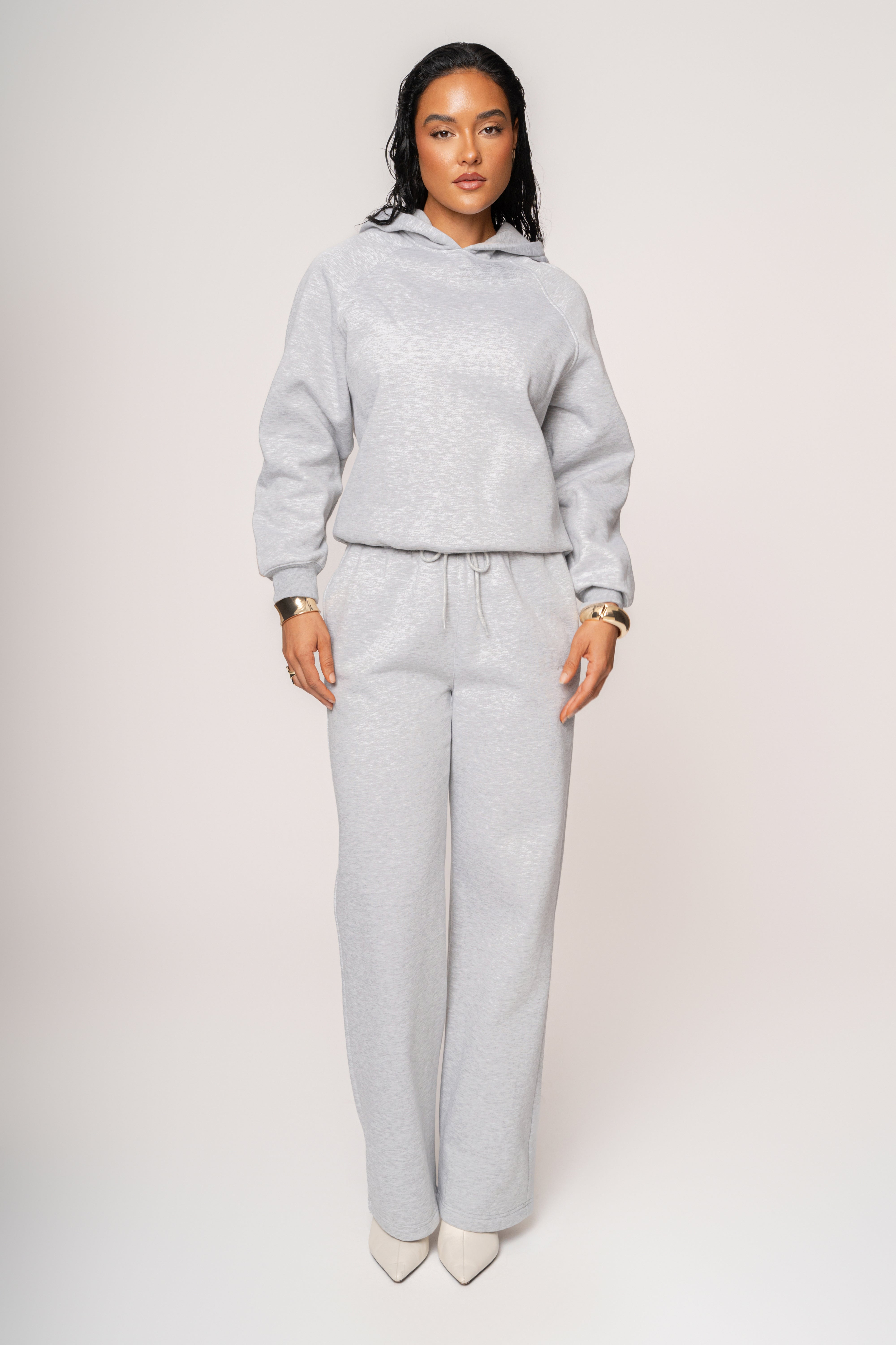 Heather Grey JLUXLABEL Logo Pullover Hoodie - JLUXLABEL