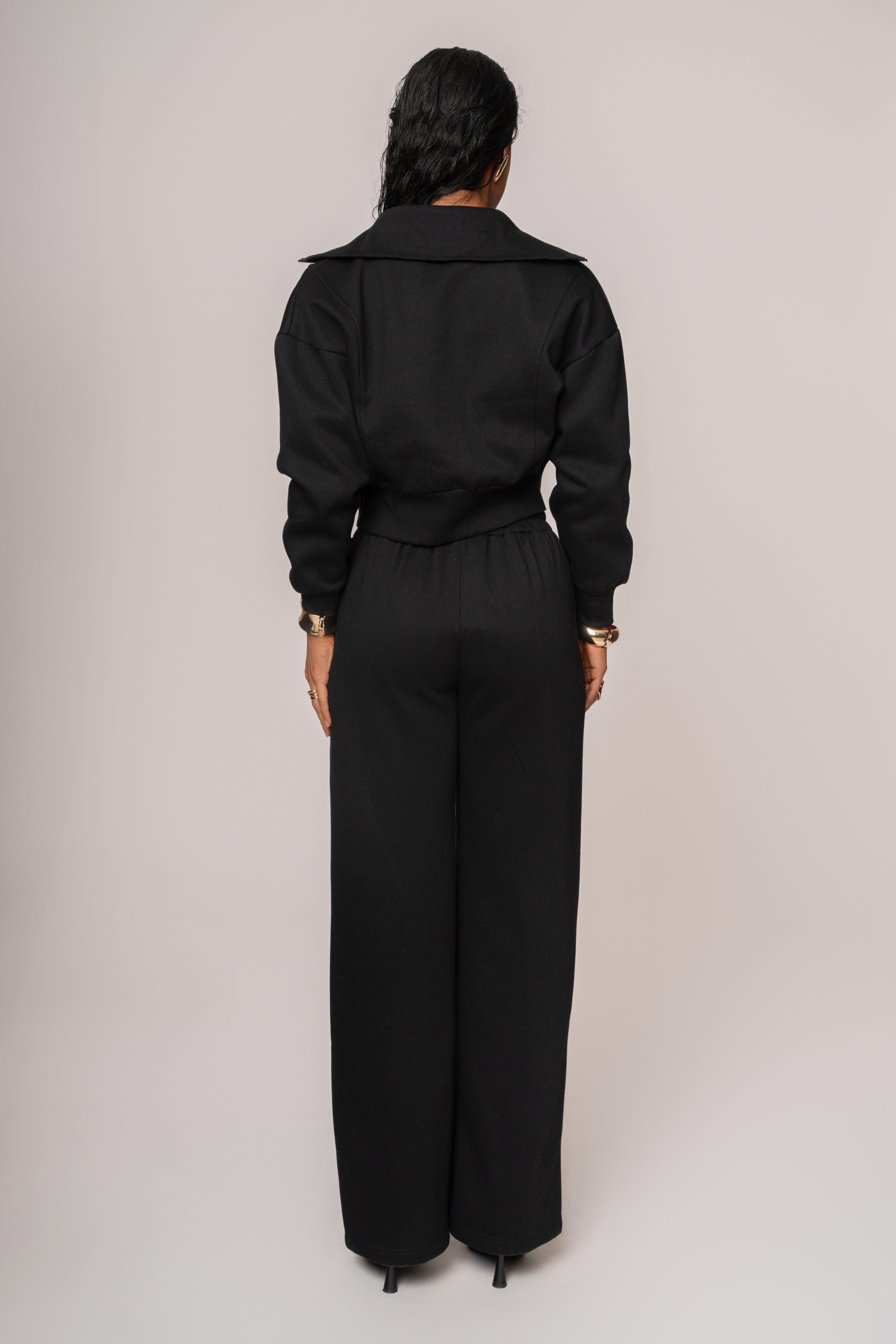 Black JLUXLABEL Logo Zip Up Jacket - JLUXLABEL