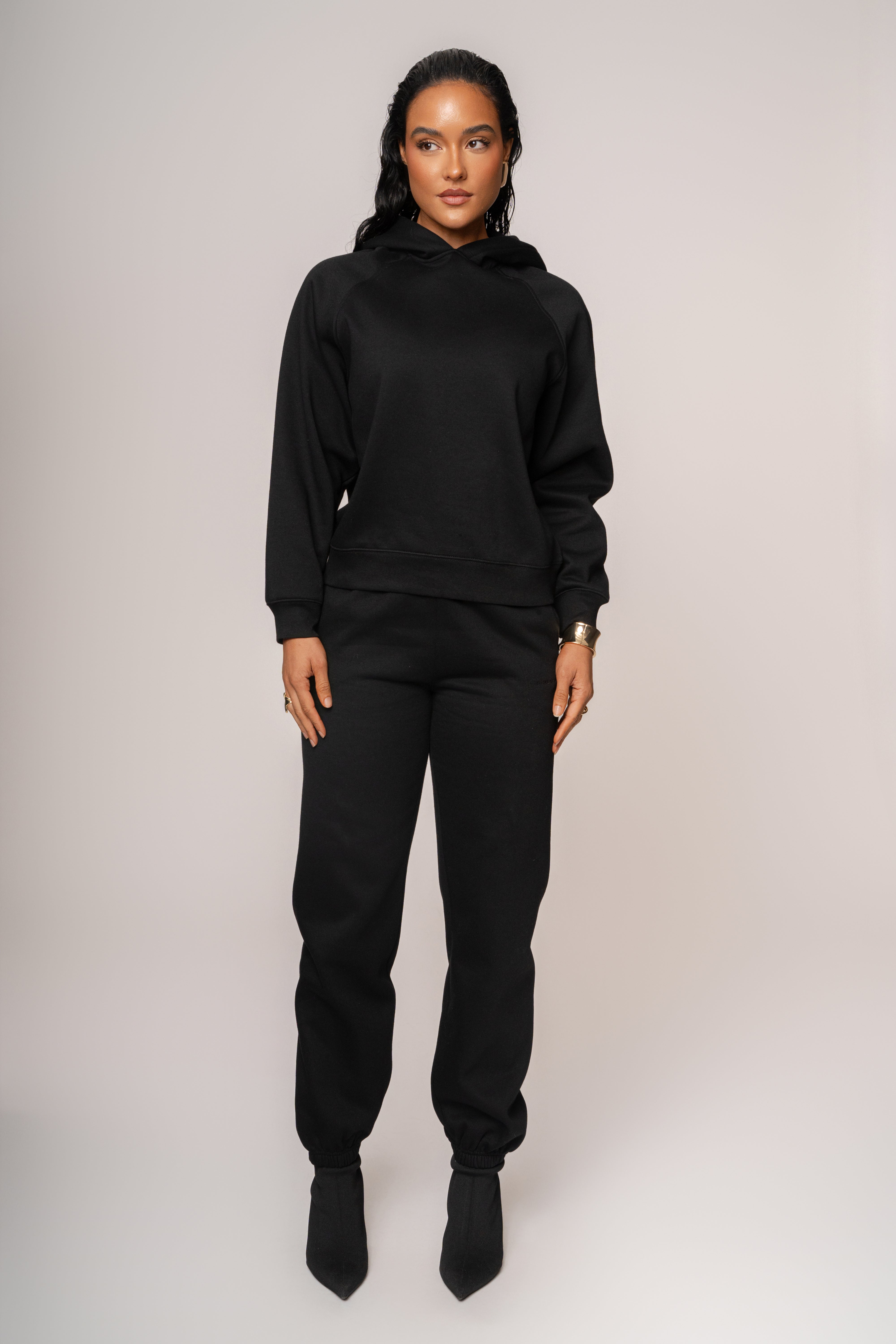 Black JLUXLABEL Logo Pullover Hoodie - JLUXLABEL