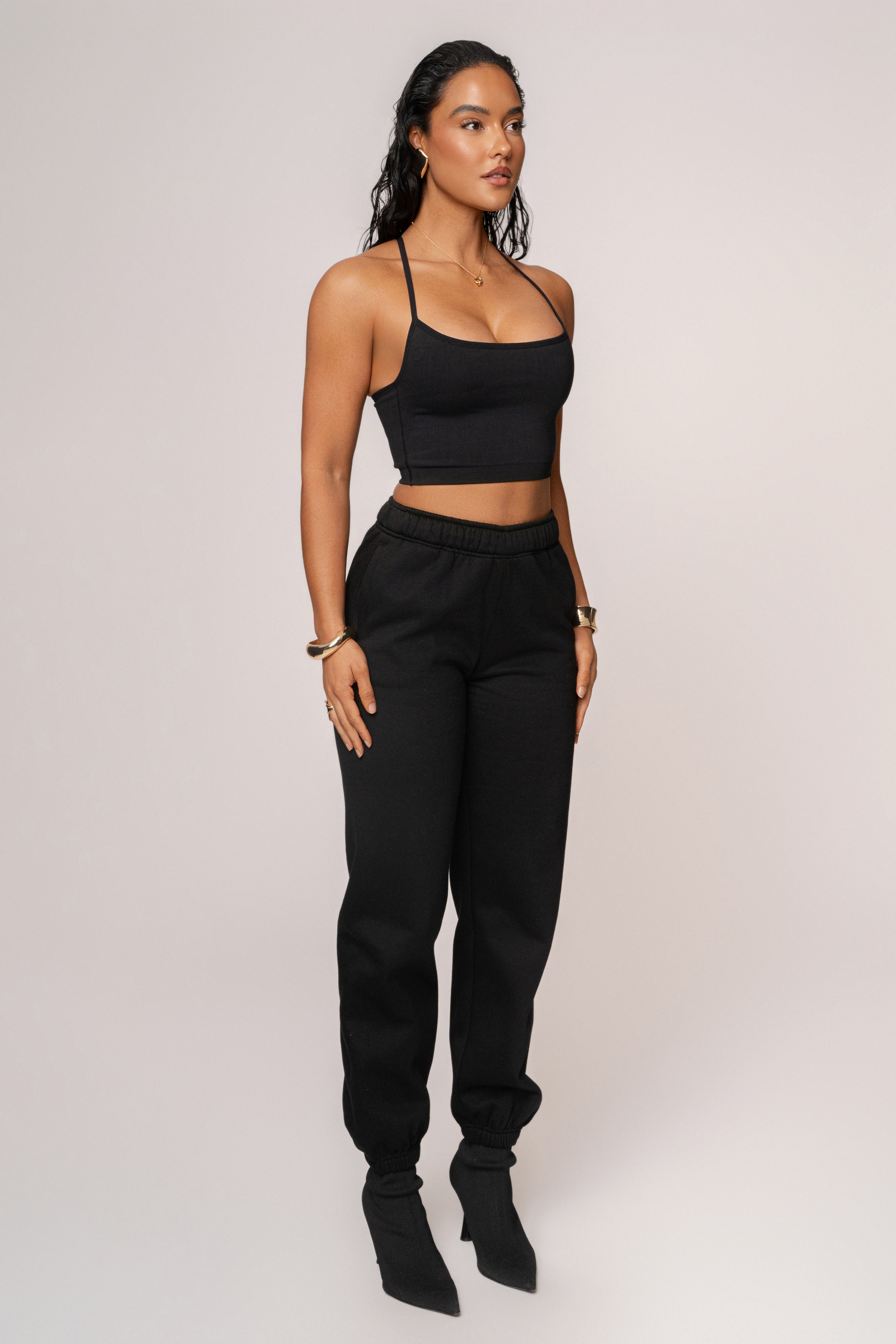 Black Active Crop Top - JLUXLABEL