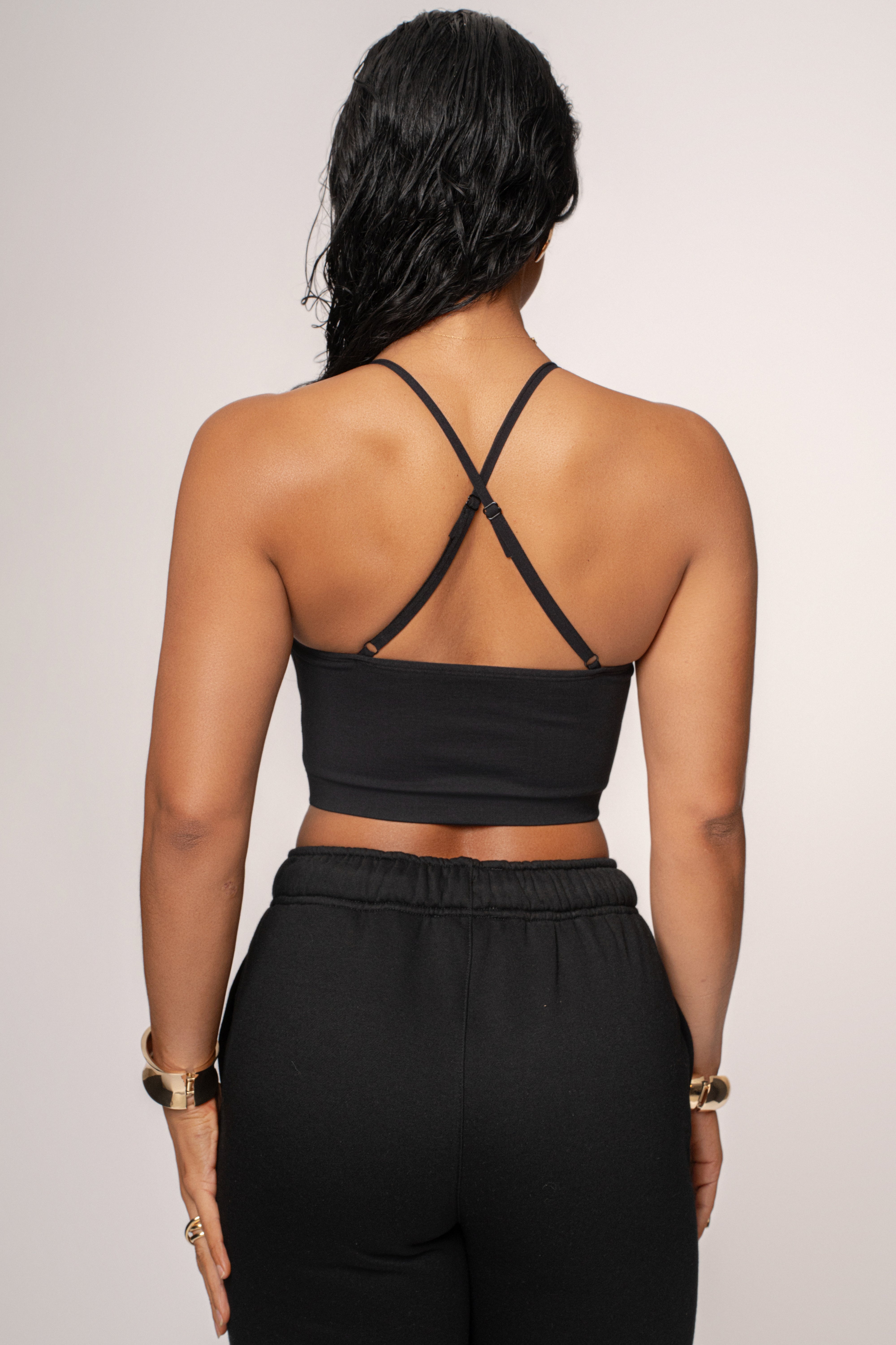 Black Active Crop Top - JLUXLABEL