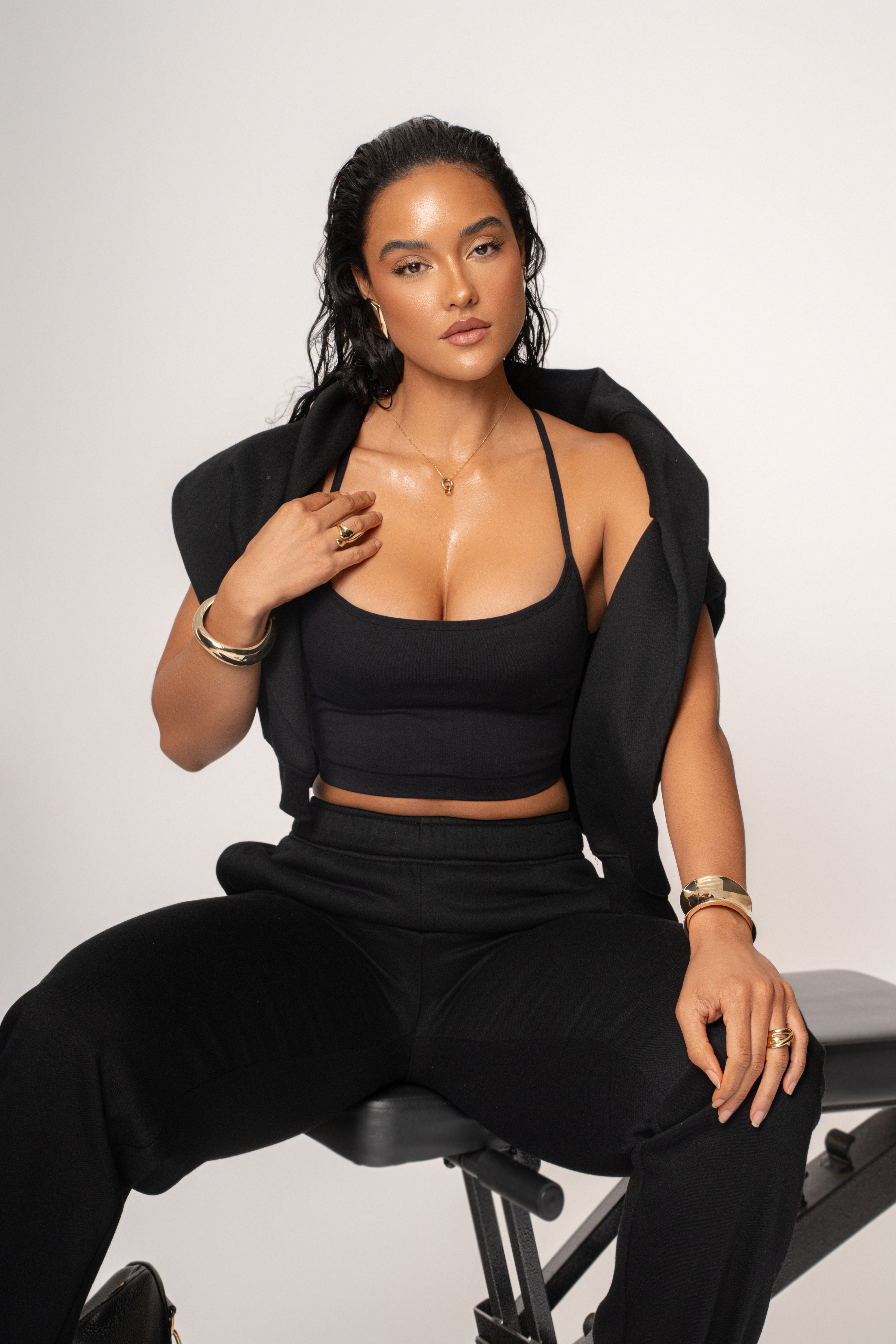 Black Active Crop Top - JLUXLABEL