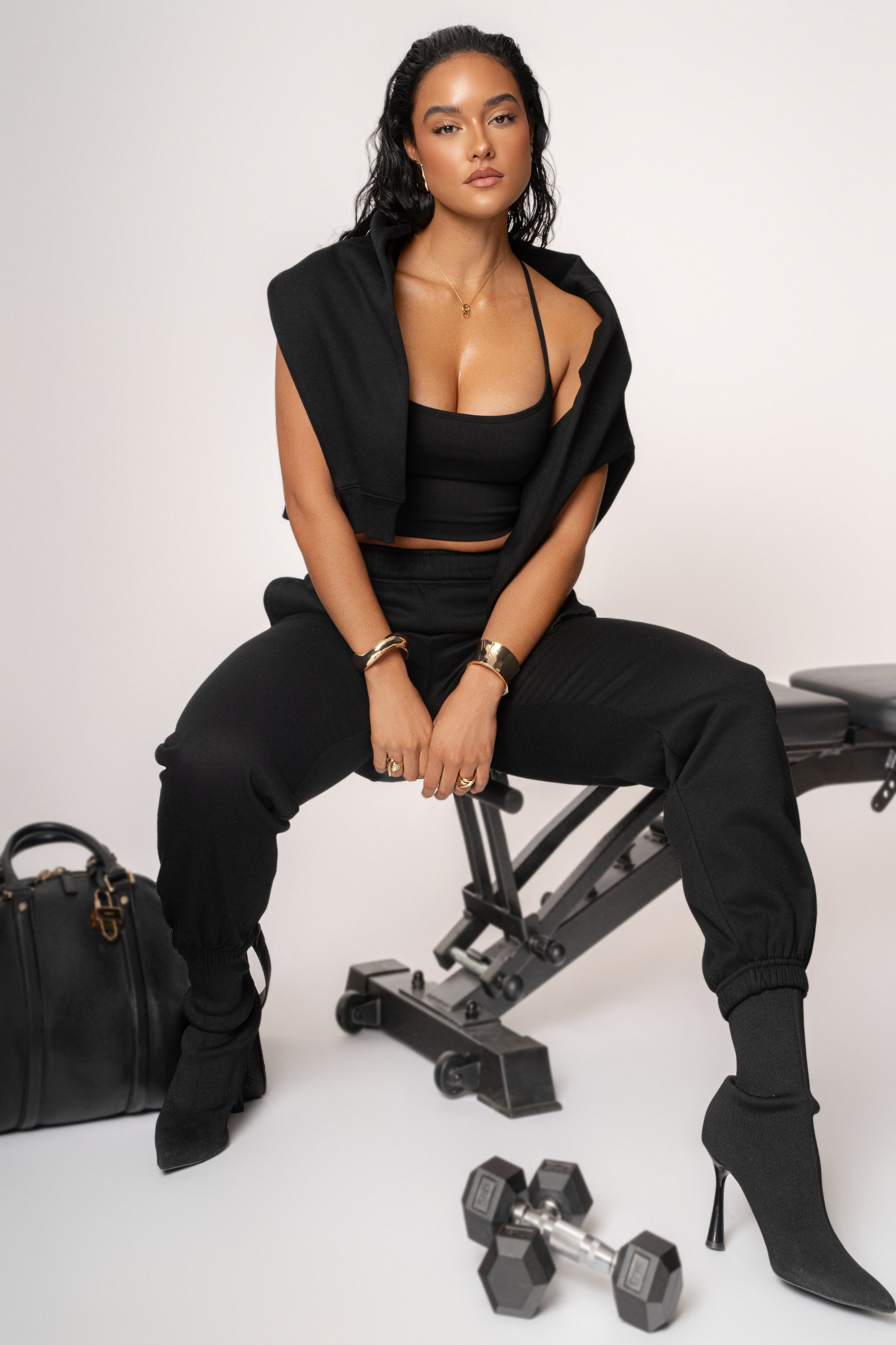 Black JLUXLABEL Logo Sweatpants - JLUXLABEL