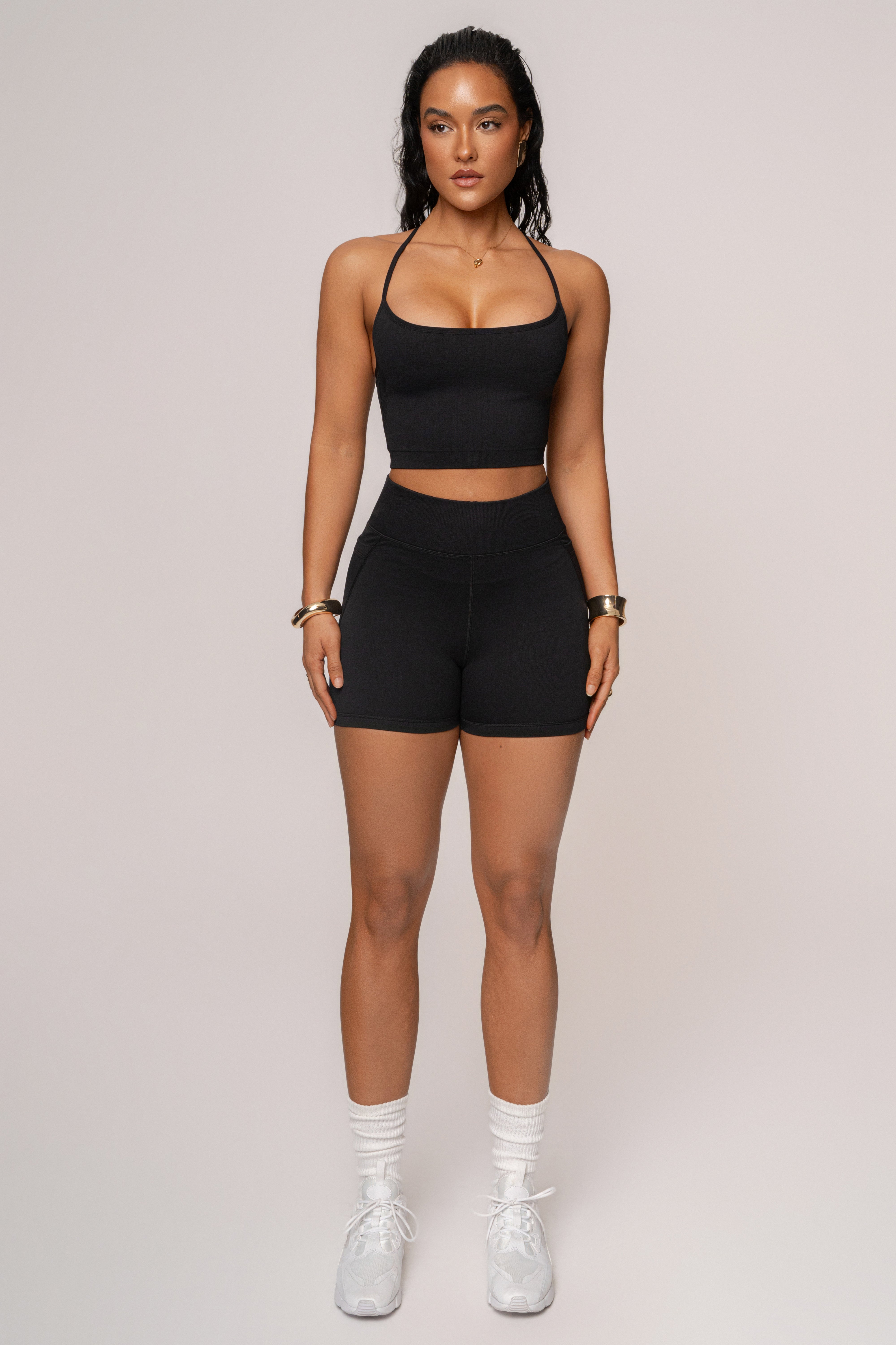 Black Active Crop Top - JLUXLABEL
